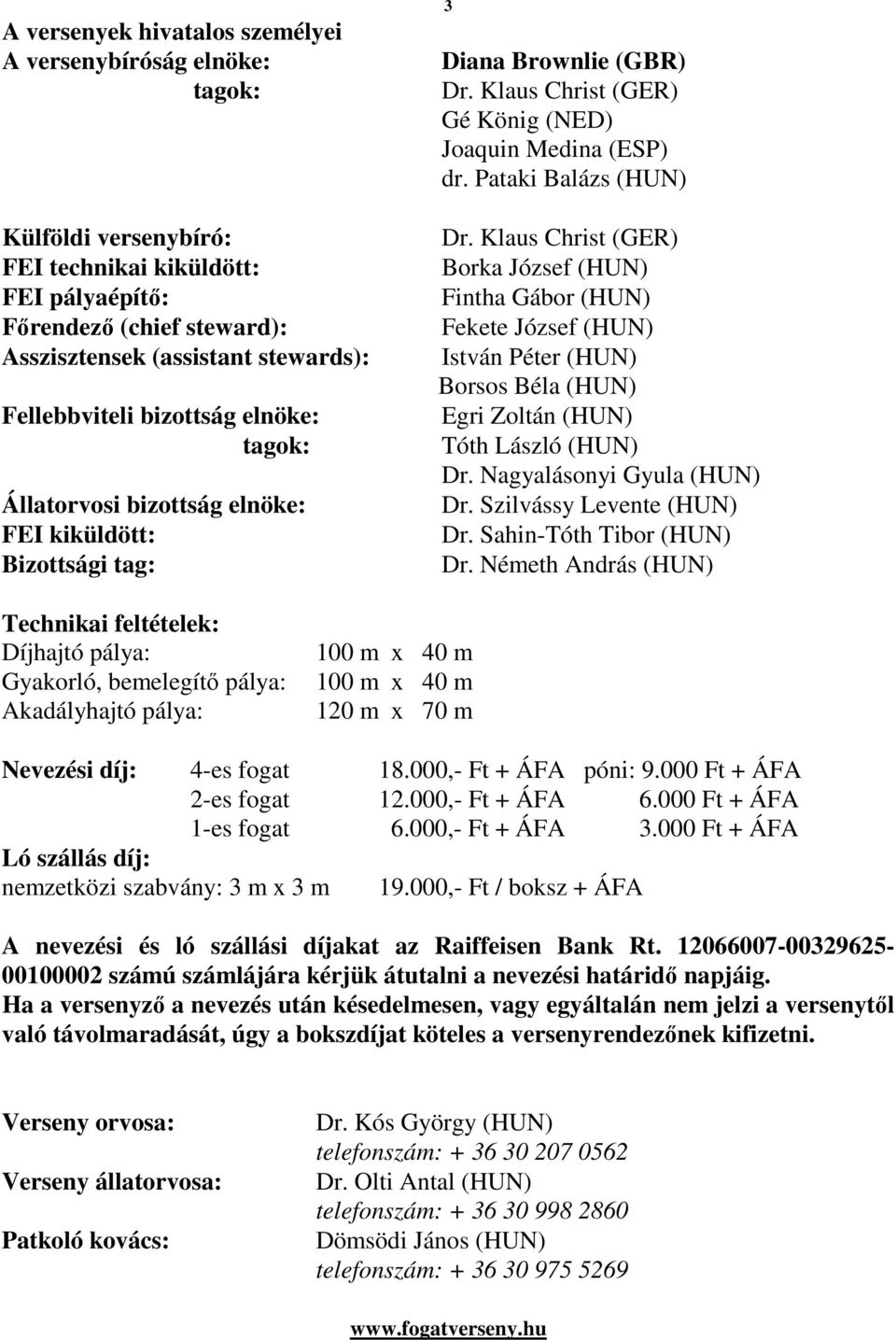 Pataki Balázs (HUN) Dr. Klaus Christ (GER) Borka József (HUN) Fintha Gábor (HUN) Fekete József (HUN) István Péter (HUN) Borsos Béla (HUN) Egri Zoltán (HUN) Tóth László (HUN) Dr.