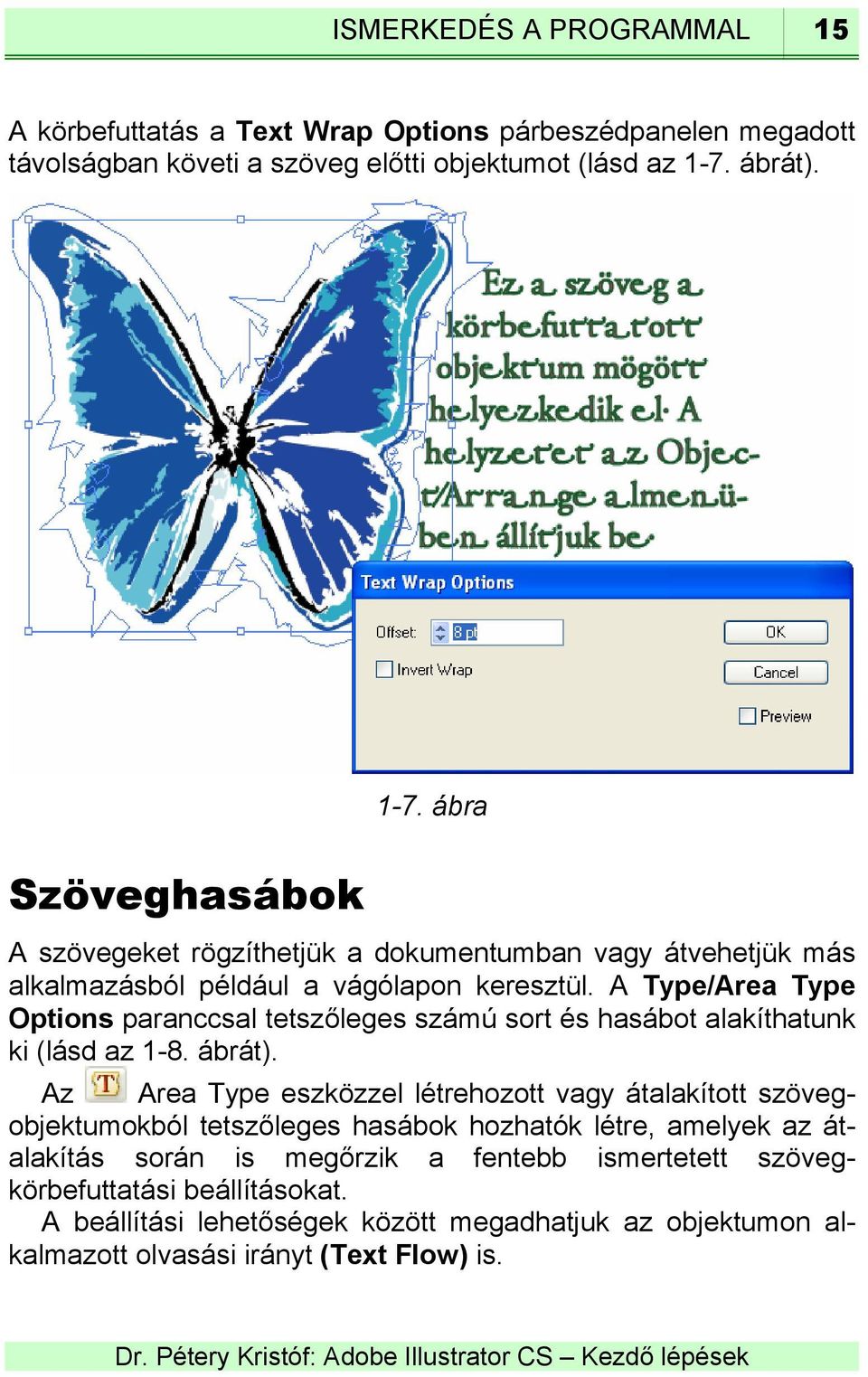 A Type/Area Type Options paranccsal tetszőleges számú sort és hasábot alakíthatunk ki (lásd az 1-8. ábrát).