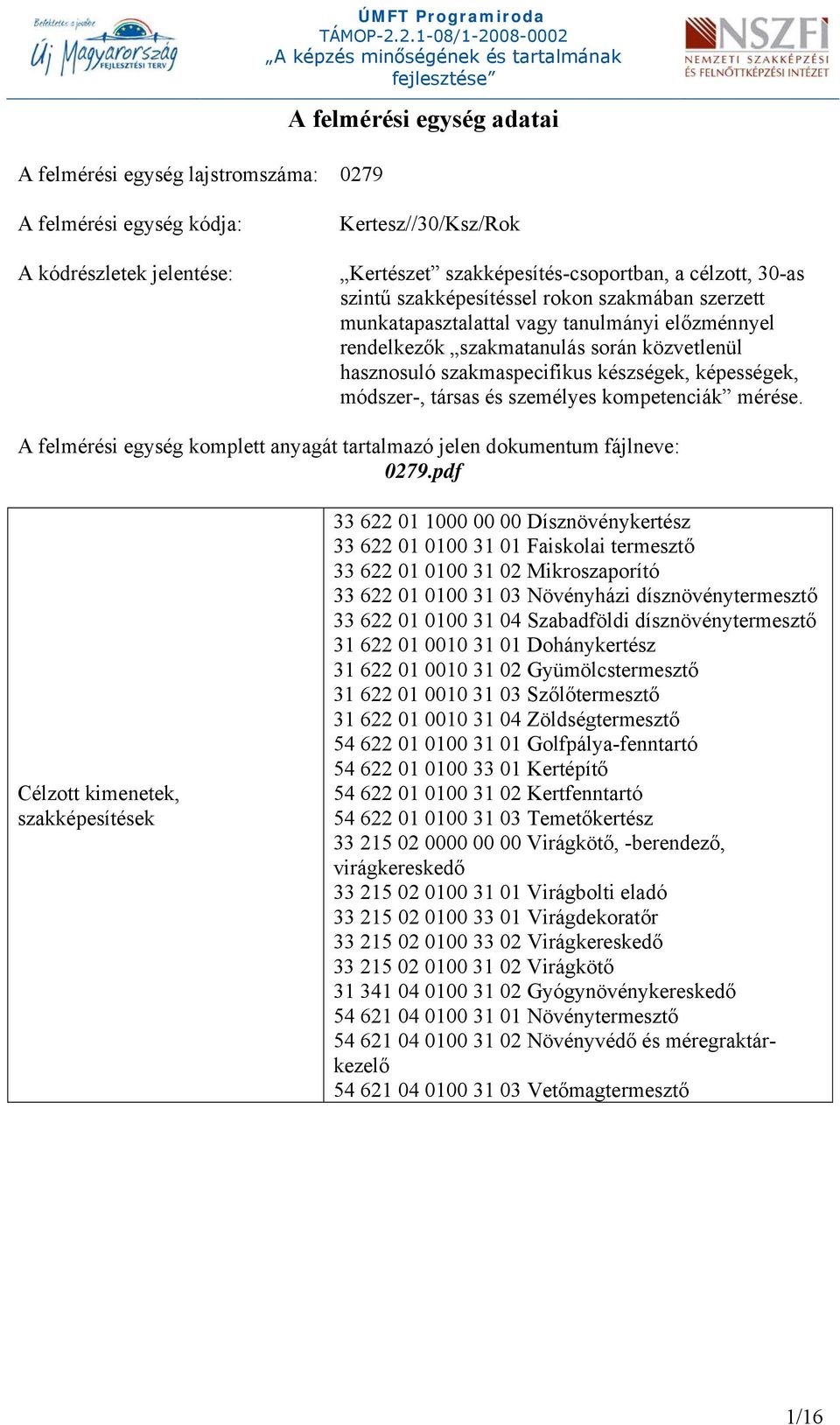 képességek, módszer-, társas és személyes kompetenciák mérése. A felmérési egység komplett anyagát tartalmazó jelen dokumentum fájlneve: 0279.