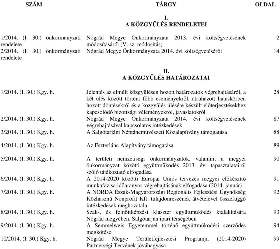 Jelentés az elmúlt közgyűlésen hozott határozatok végrehajtásáról, a 28 két ülés között történt főbb eseményekről, átruházott hatáskörben hozott döntésekről és a közgyűlés ülésére készült