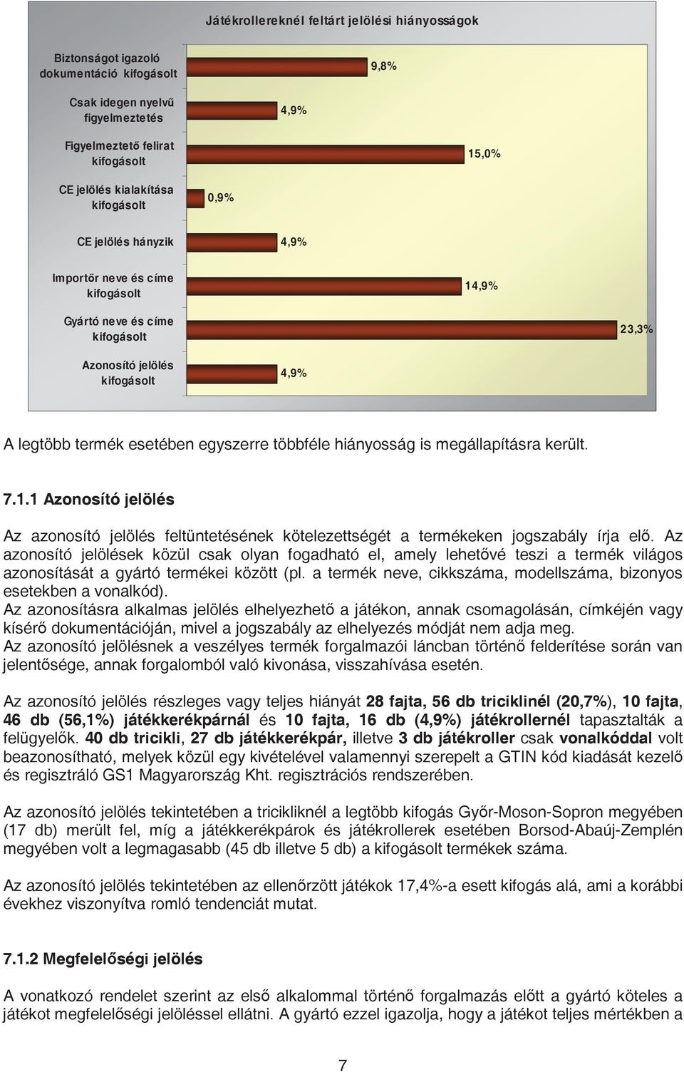 Az azonosító jelölések közül csak olyan fogadható el, amely lehet vé teszi a termék világos azonosítását a gyártó termékei között (pl.