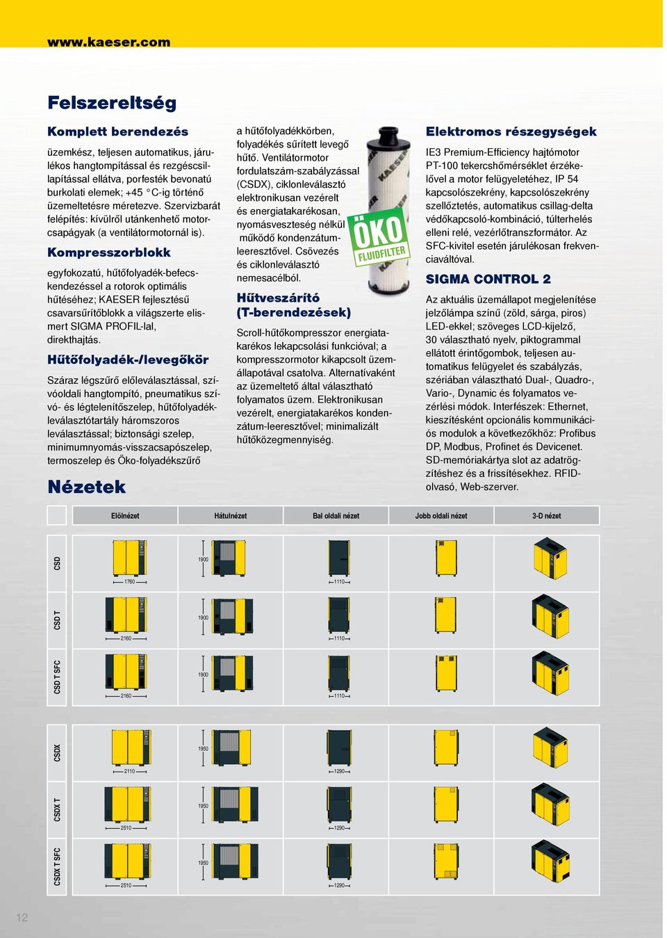 üzemeltetésre méretezve. Szervizbarát felépítés: kívülről utánkenhető motorcsapágyak (a ventilátormotornál is).