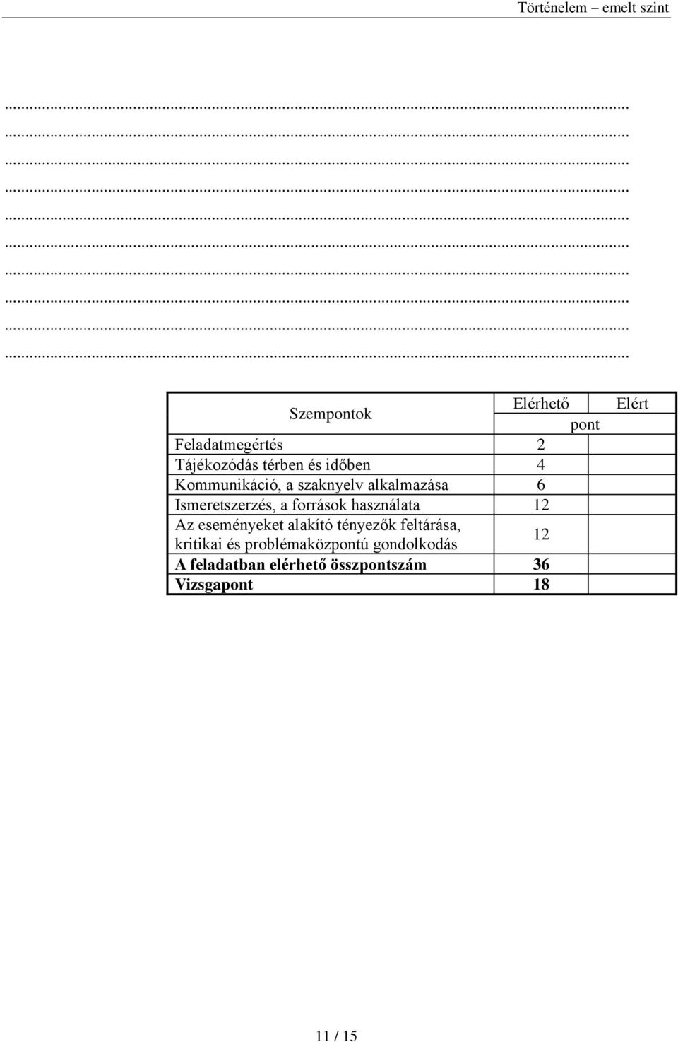 használata 12 Az eseményeket alakító tényezők feltárása, kritikai és