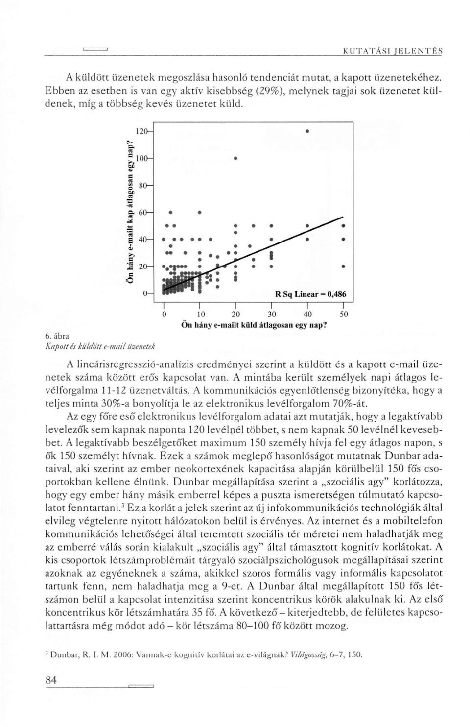 ábra Kapai/ és küldött e-mail üzenetek i 1 Г 10 20 30 40 Ön hány e-mailt küld átlagosan egy nap?