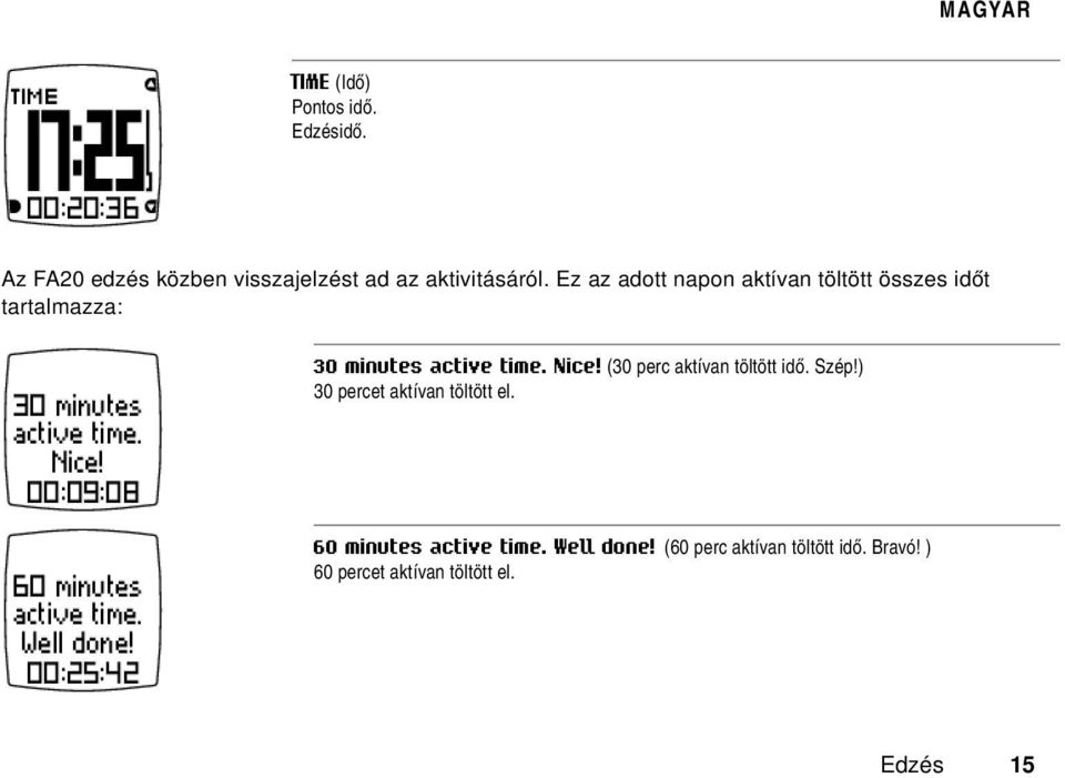 (30 perc aktívan töltött idő. Szép!) 30 percet aktívan töltött el. 60 minutes active time.