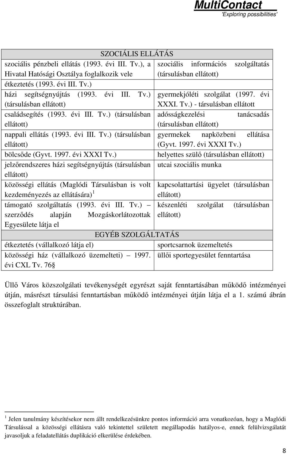 évi III. Tv.) (társulásban gyermekek napközbeni ellátása ellátott) (Gyvt. 1997. évi XXXI Tv.