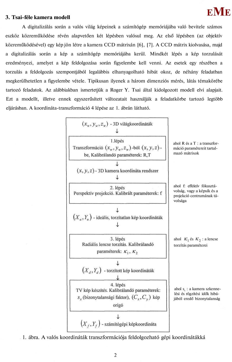 indkét lépés a kép torzulását eredményezi, amelyet a kép feldolgozása során figyelembe kell venni.