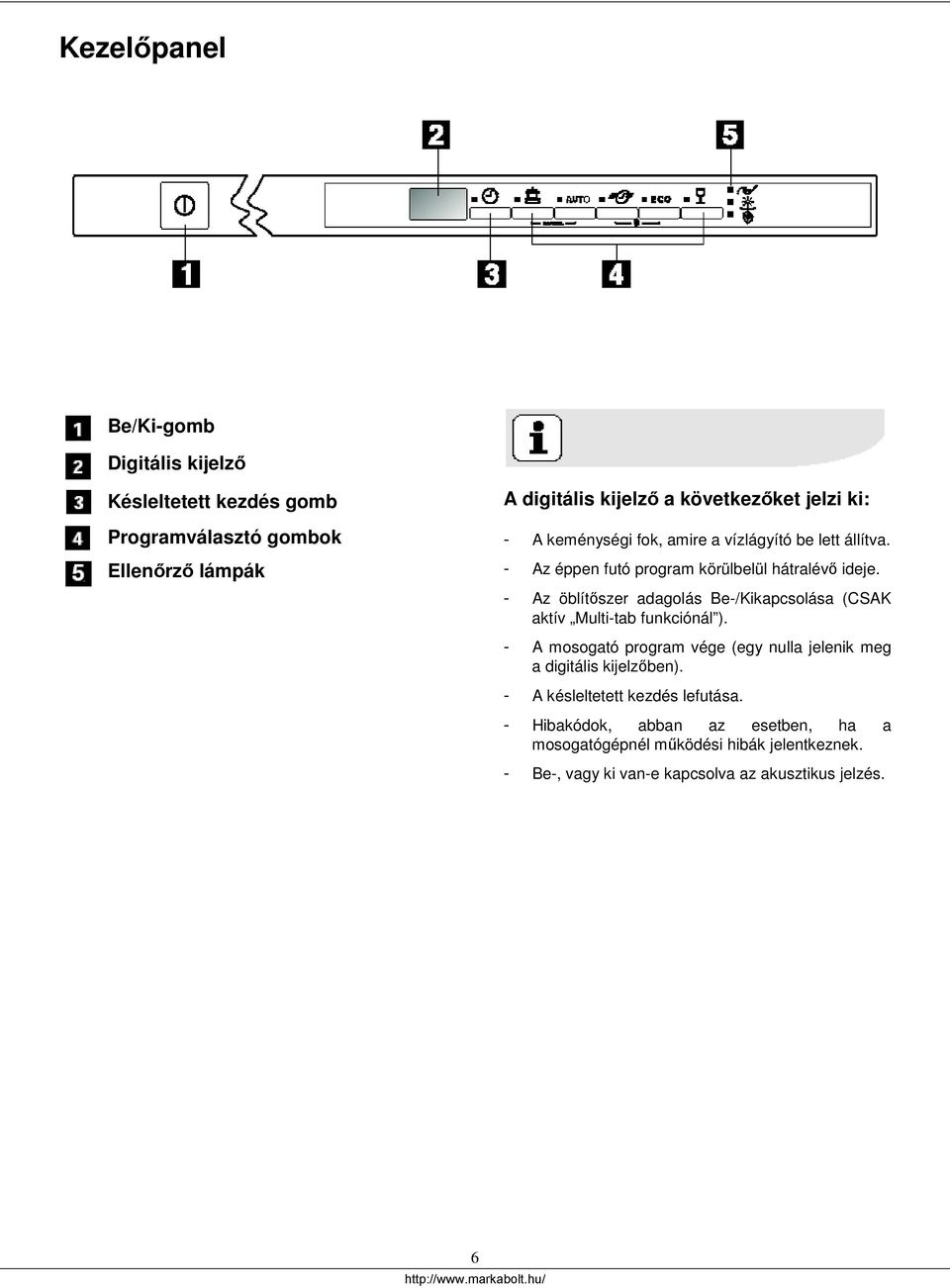 - Az öblítőszer adagolás Be-/Kikapcsolása (CSAK aktív Multi-tab funkciónál ).