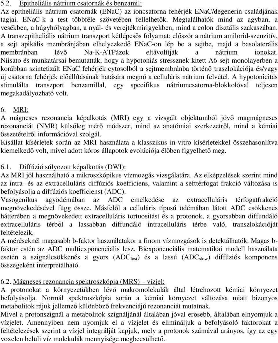 A transzepitheliális nátrium transzport kétlépcsős folyamat: először a nátrium amilorid-szenzitív, a sejt apikális membránjában elhelyezkedő ENaC-on lép be a sejtbe, majd a basolaterális membránban