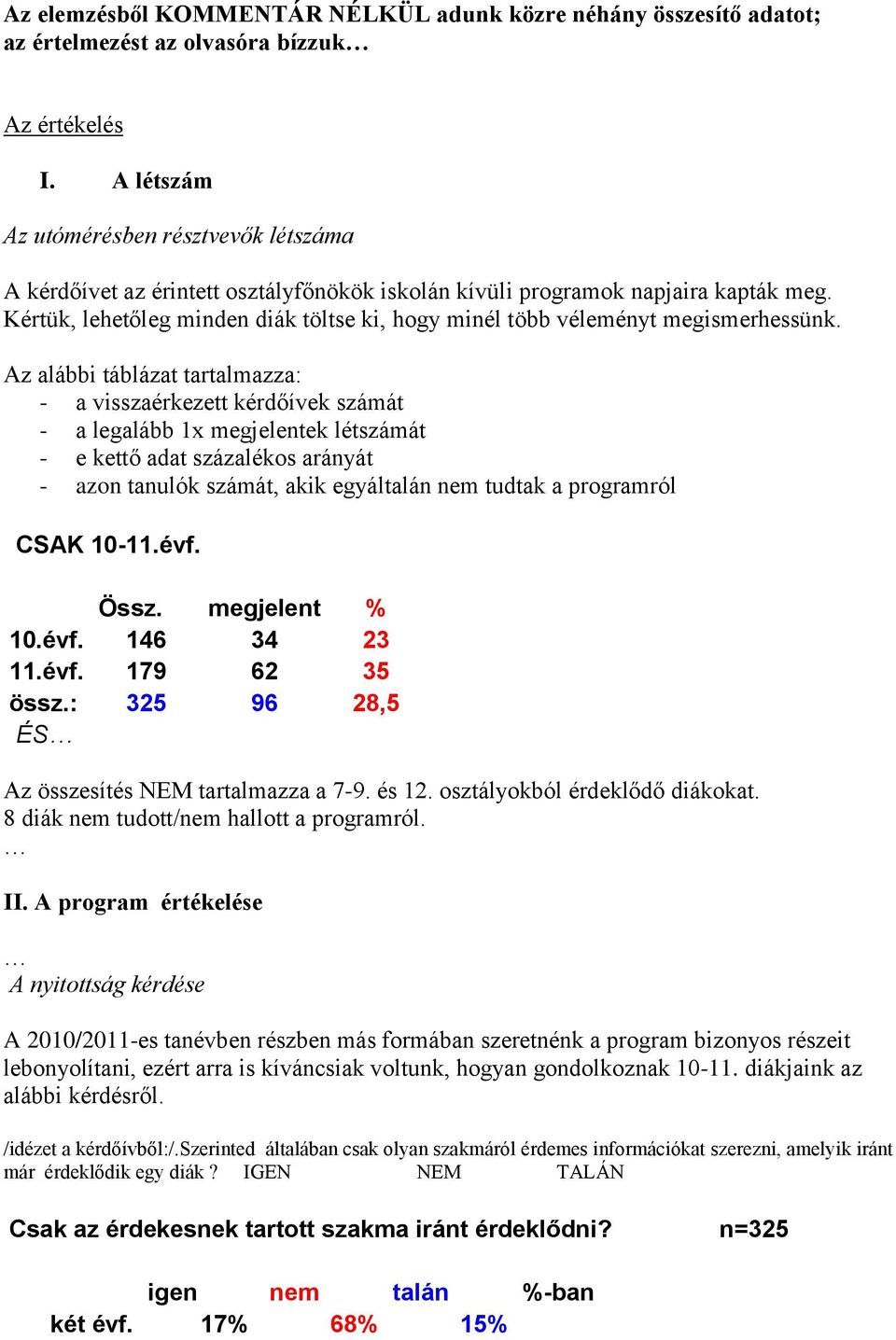 Kértük, lehetőleg minden diák töltse ki, hogy minél több véleményt megismerhessünk.