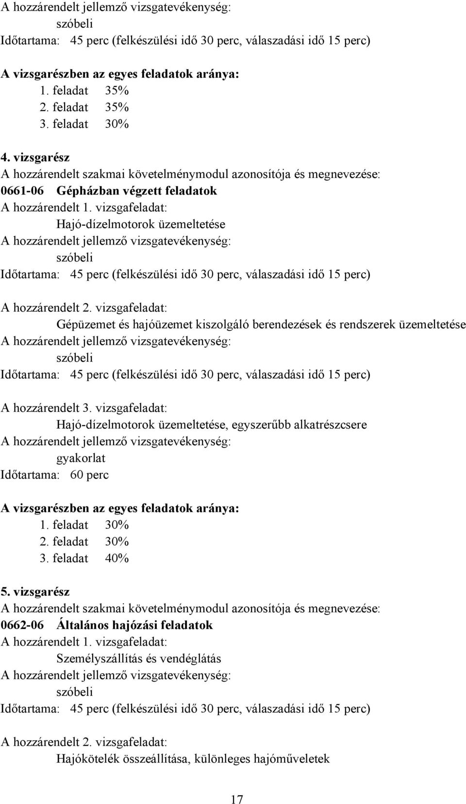 vizsgafeladat: Gépüzemet és hajóüzemet kiszolgáló berendezések és rendszerek üzemeltetése A hozzárendelt 3.