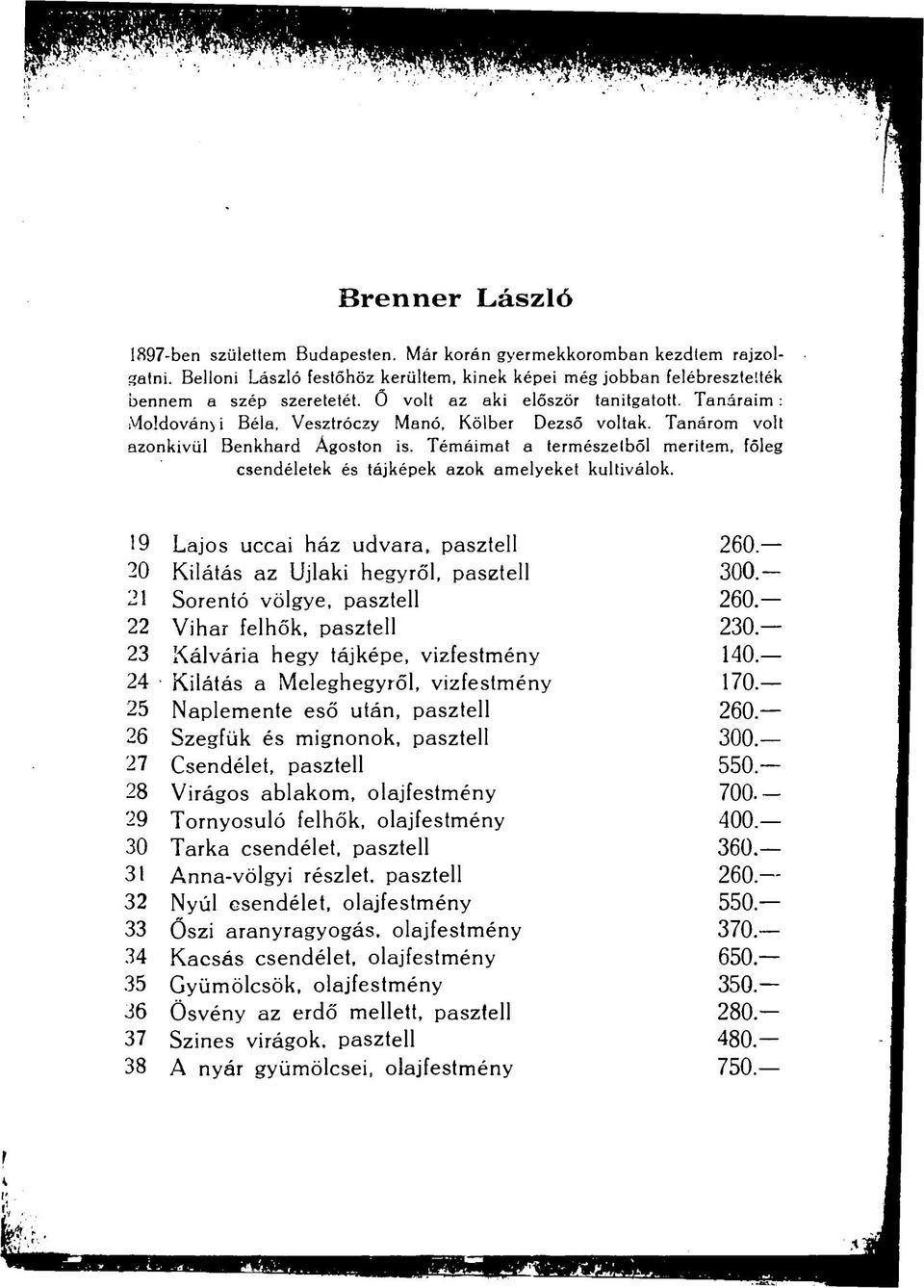 Témáimat a természetből merítem, főleg csendéletek és tájképek azok amelyeket kultiválok.