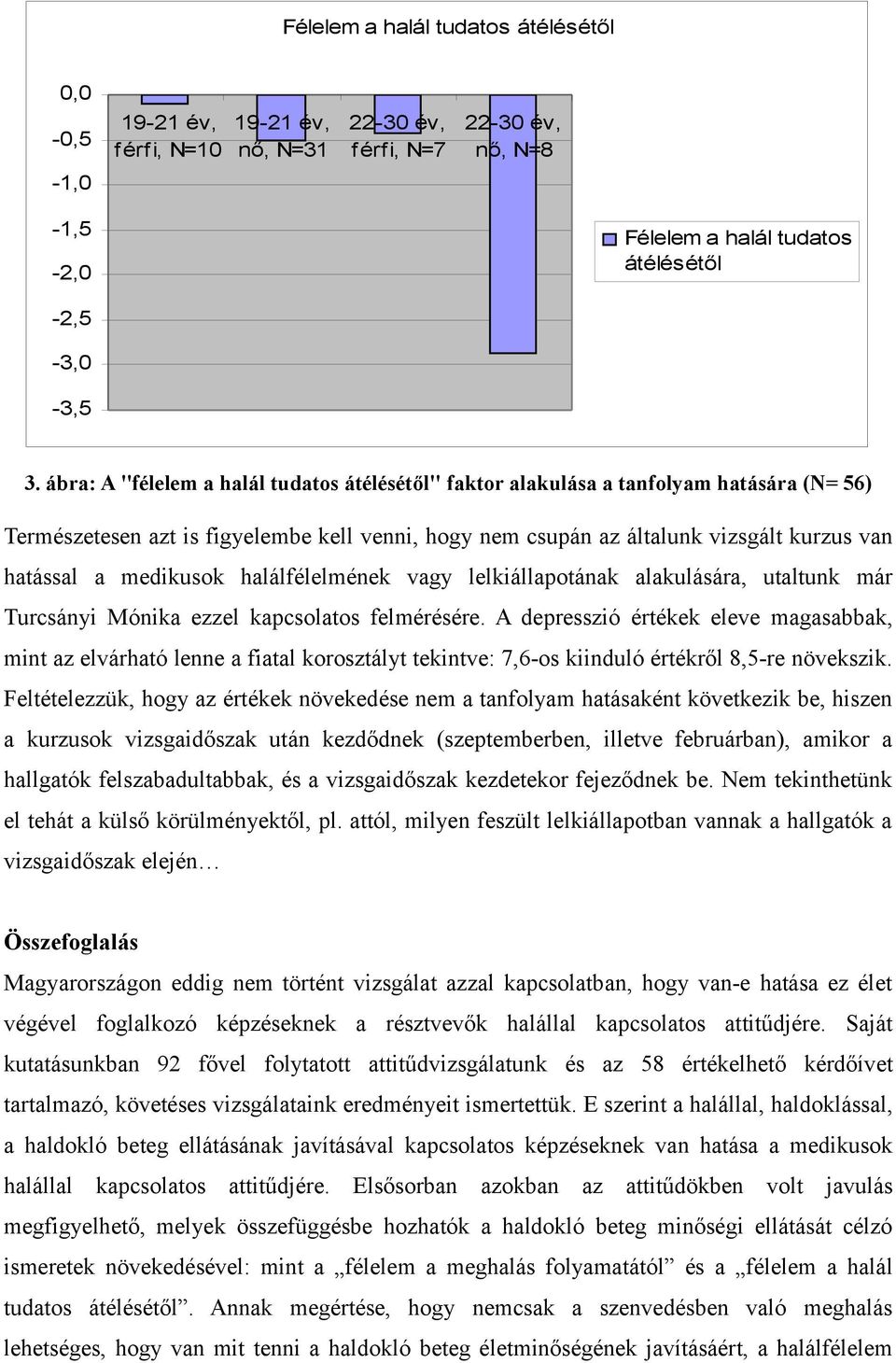 medikusok halálfélelmének vagy lelkiállapotának alakulására, utaltunk már Turcsányi Mónika ezzel kapcsolatos felmérésére.