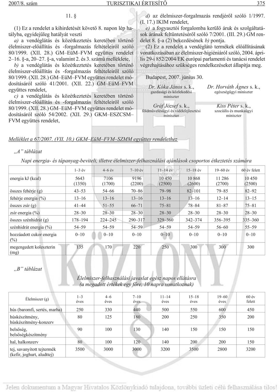 ) GM EüM FVM együttes rendelet 2 16. -a, 20 27. -a, valamint 2. és 3.