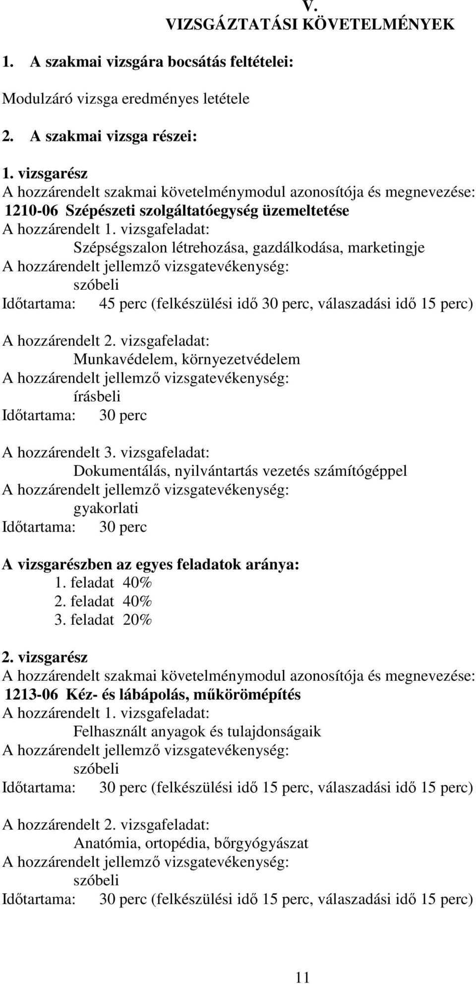 vizsgafeladat: Szépségszalon létrehozása, gazdálkodása, marketingje szóbeli Időtartama: 45 perc (felkészülési idő 30 perc, válaszadási idő 15 perc) A hozzárendelt 2.