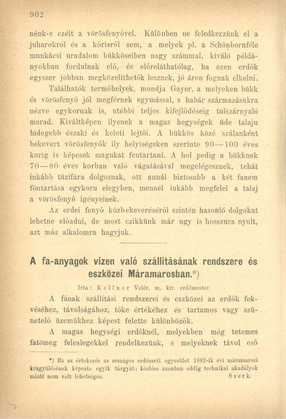 Találhatók termőhelyek, mondja Gayer, a melyeken bükk és vörösfenyő jól megférnek egymással, s habár származásukra nézve egykorúak is, utóbbi teljes kifejlődéséig túlszárnyaló marad.