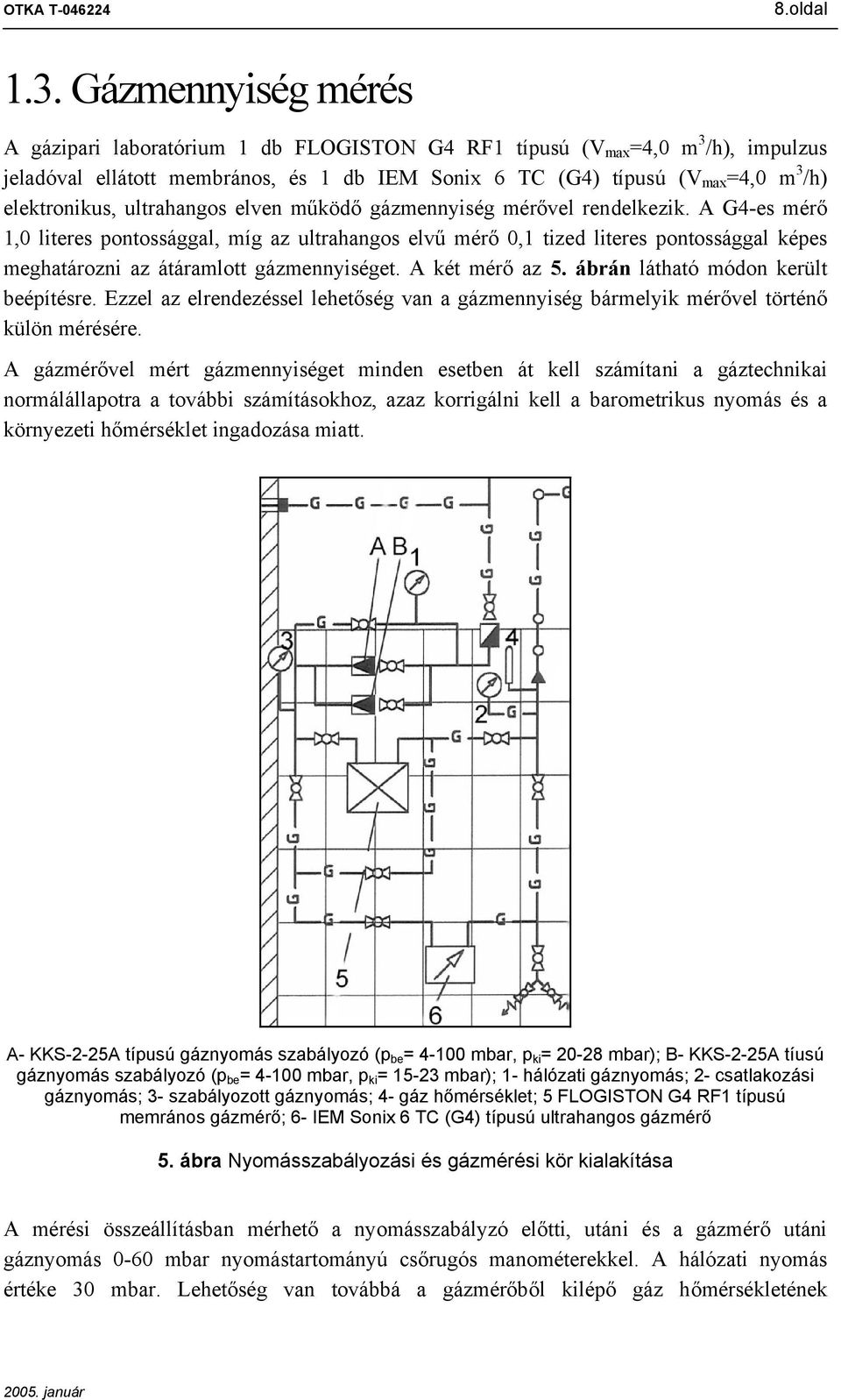 ultrahagos elve működő gázmeyiség mérővel redelkezik. A G4-es mérő 1,0 literes potossággal, míg az ultrahagos elvű mérő 0,1 tized literes potossággal képes meghatározi az átáramlott gázmeyiséget.