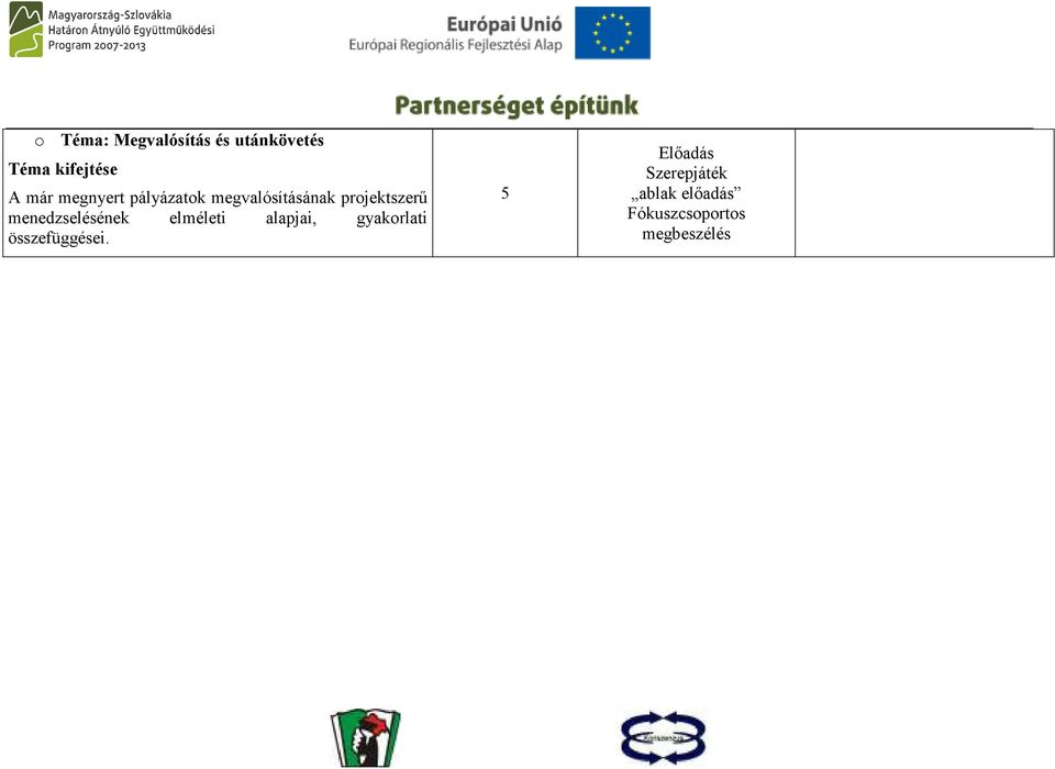 megvalósításának projektszerő