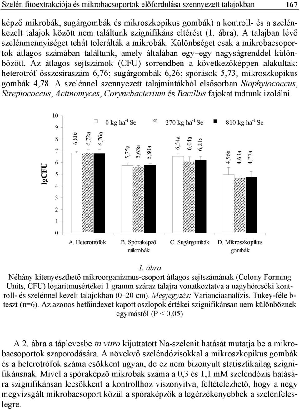 Különbséget csak a mikrobacsoportok átlagos számában találtunk, amely általában egy egy nagyságrenddel különbözött.