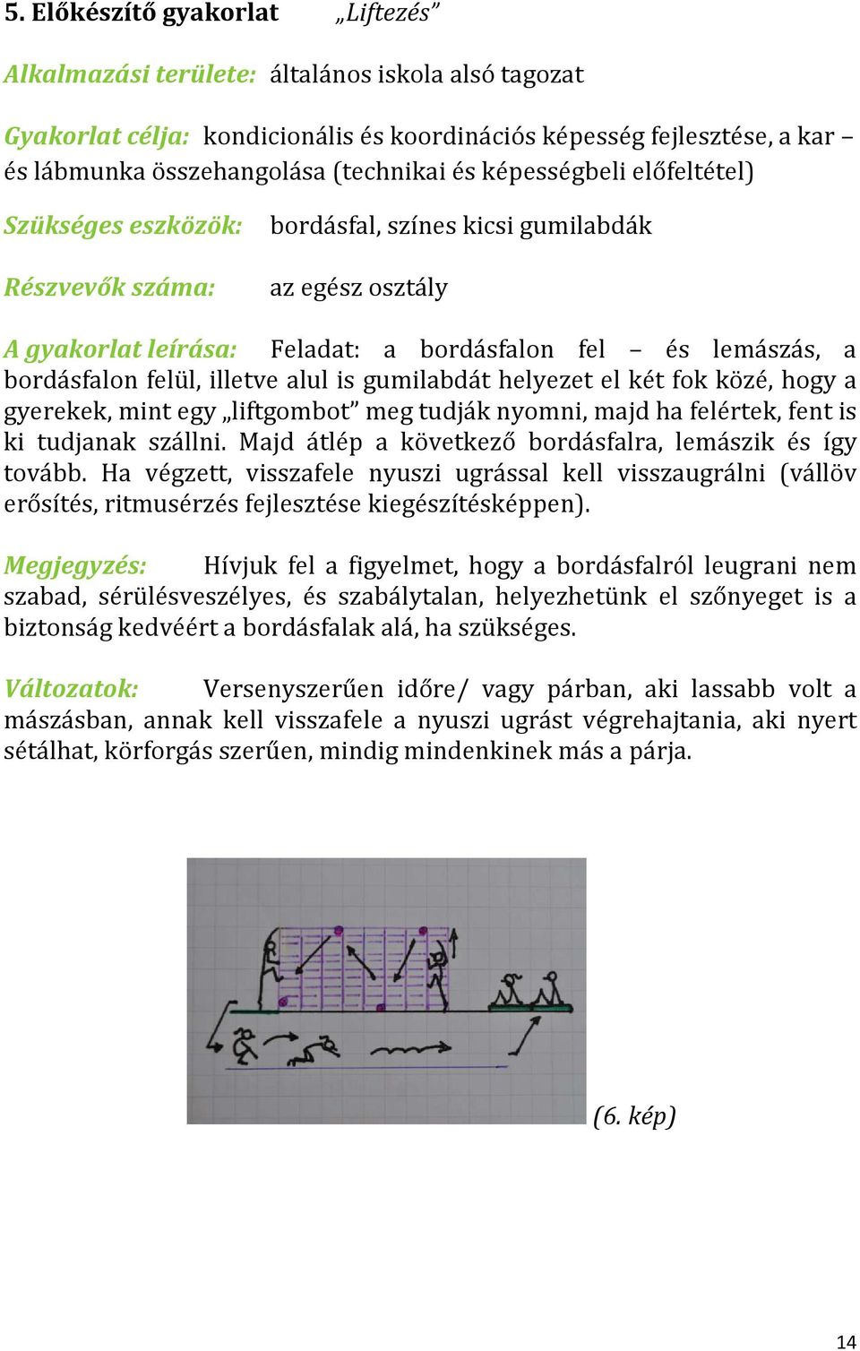 illetve alul is gumilabdát helyezet el két fok közé, hogy a gyerekek, mint egy liftgombot meg tudják nyomni, majd ha felértek, fent is ki tudjanak szállni.