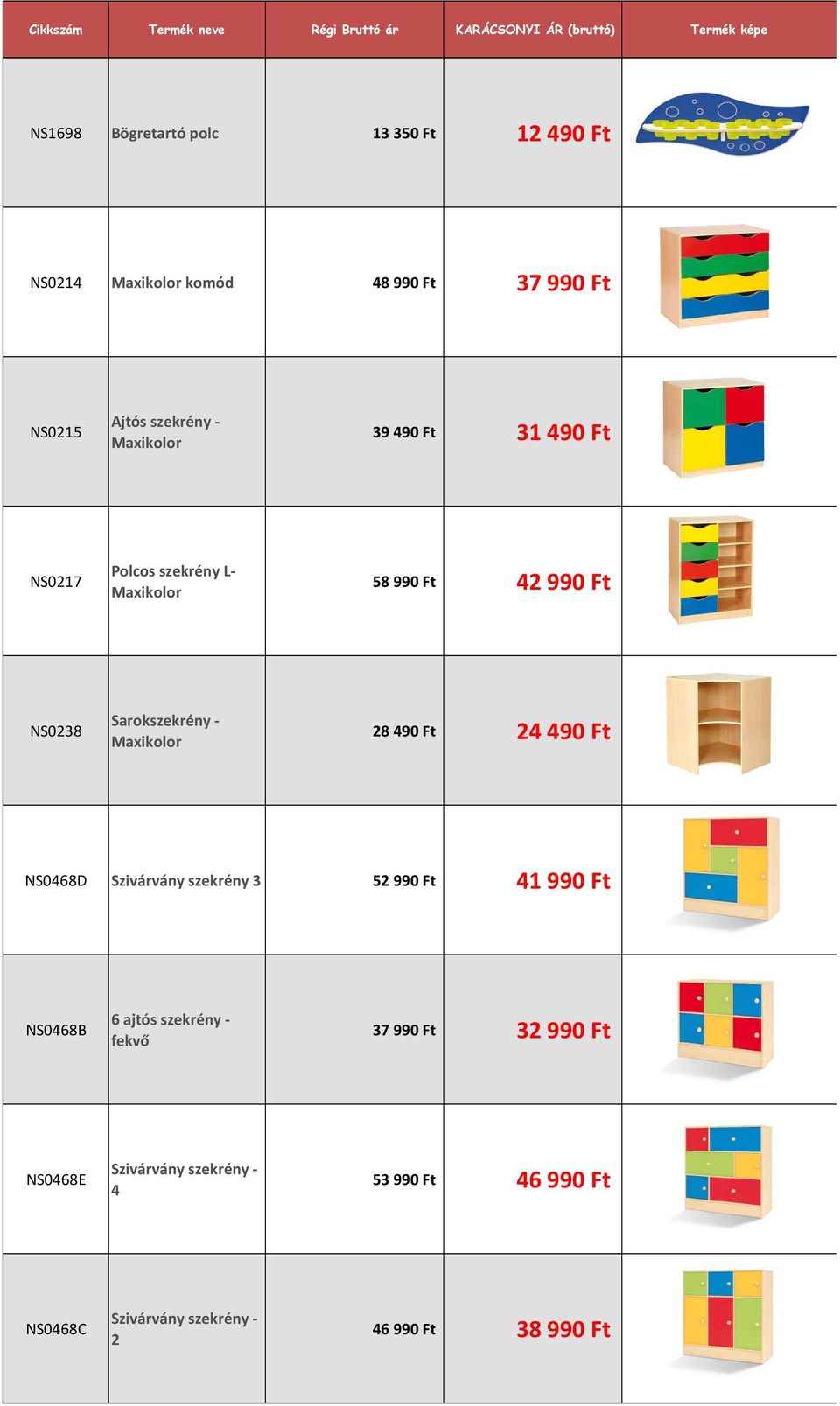 Sarokszekrény - Maxikolor 28 49 Ft 24 49 Ft NS468D Szivárvány szekrény 3 52 99 Ft 41 99 Ft NS_468D_2 NS468B 6 ajtós