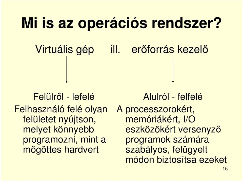 melyet könnyebb programozni, mint a mögöttes hardvert Alulról - felfelé A