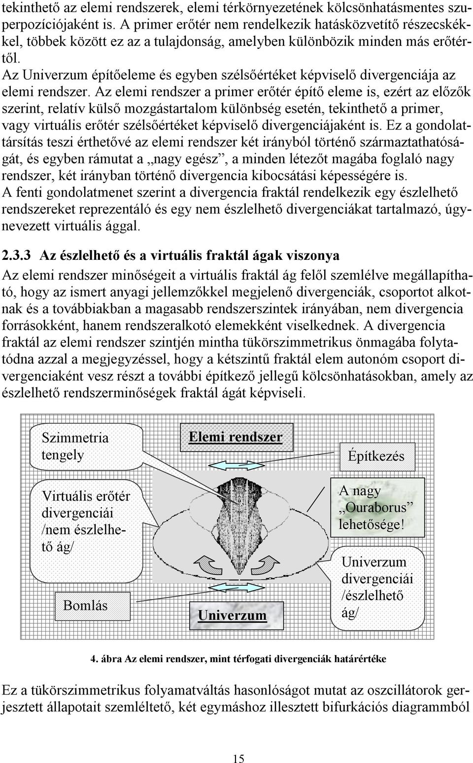 Az Univerzum építőeleme és egyben szélsőértéket képviselő divergenciája az elemi rendszer.