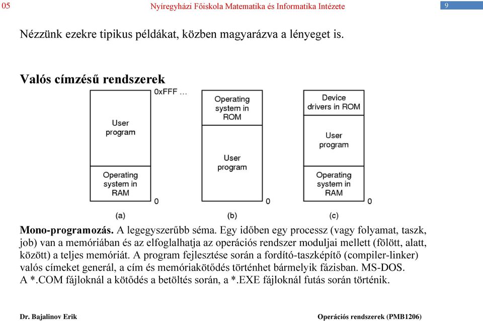 (fölött, alatt, között) a teljes memóriát.