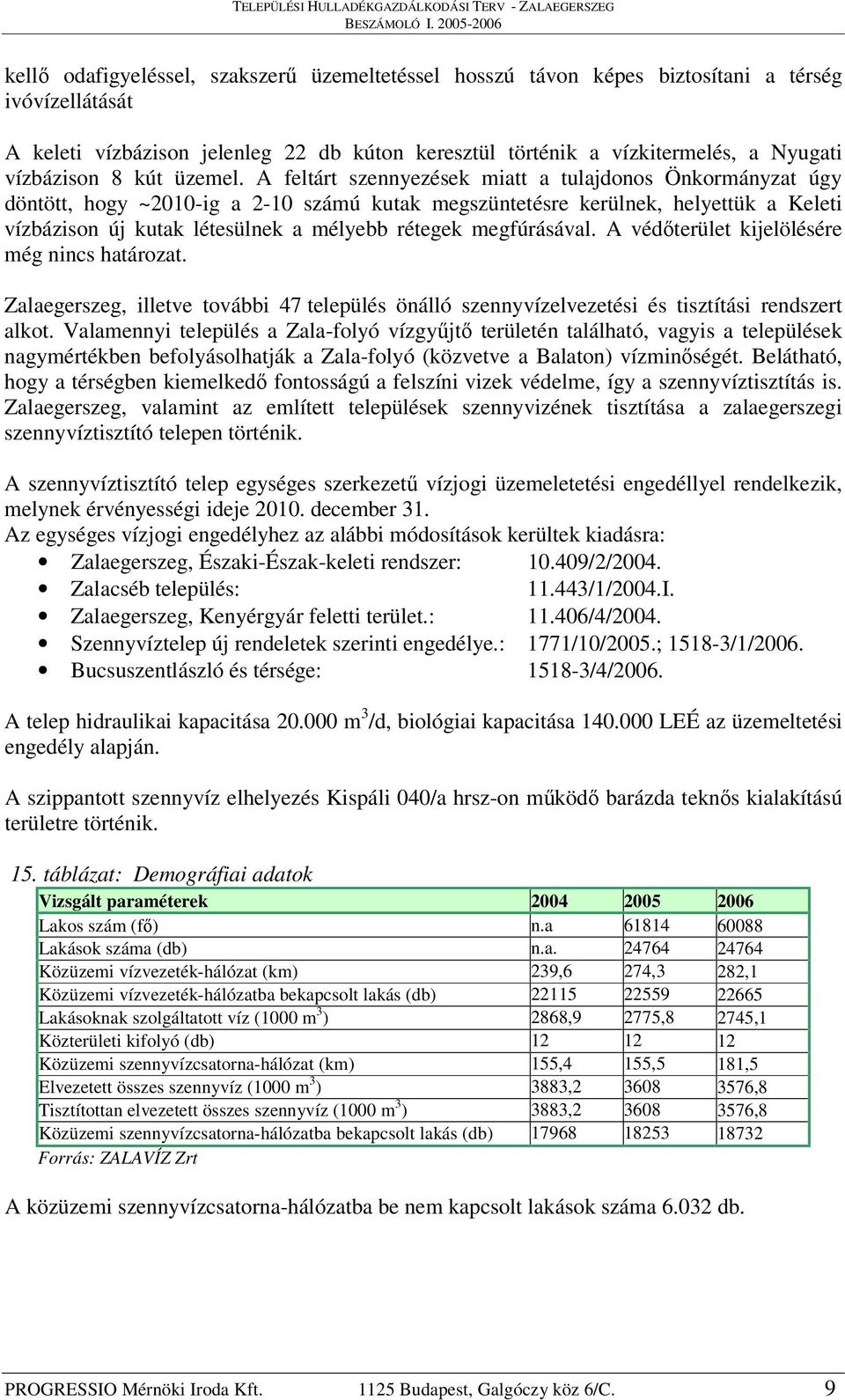 A feltárt szennyezések miatt a tulajdonos Önkormányzat úgy döntött, hogy ~2010-ig a 2-10 számú kutak megszüntetésre kerülnek, helyettük a Keleti vízbázison új kutak létesülnek a mélyebb rétegek