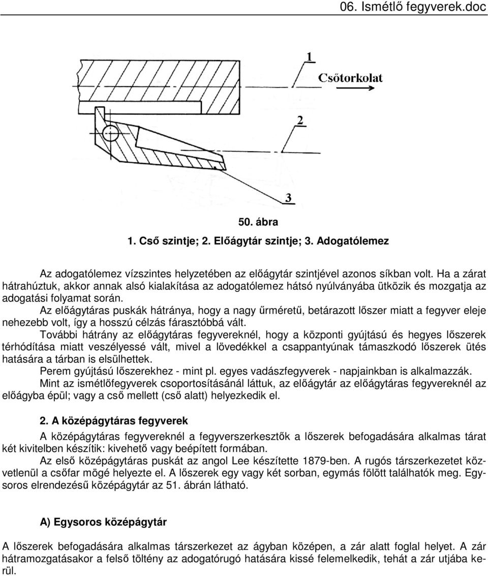 Az előágytáras puskák hátránya, hogy a nagy űrméretű, betárazott lőszer miatt a fegyver eleje nehezebb volt, így a hosszú célzás fárasztóbbá vált.