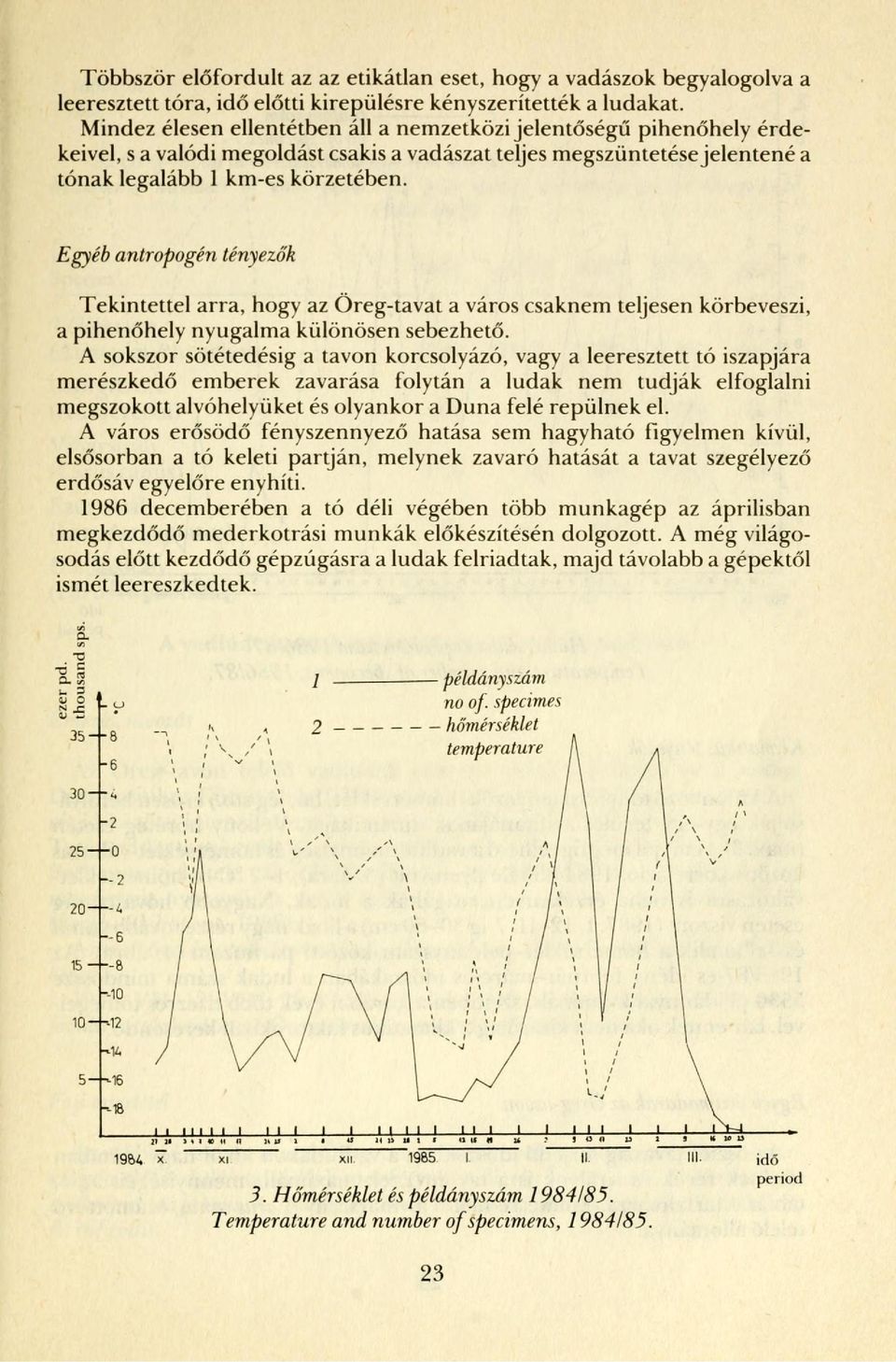 Egyéb antropogén tényezők Tekintettel arra, hogy az Öreg-tavat a város csaknem teljesen körbeveszi, a pihenőhely nyugalma különösen sebezhető.