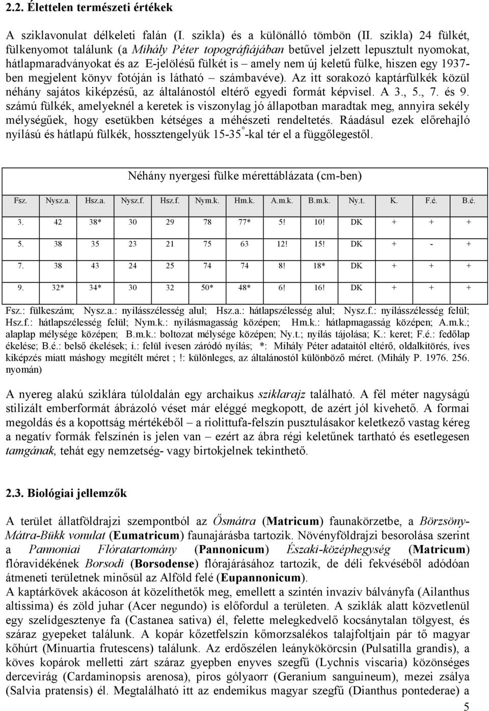 ben megjelent könyv fotóján is látható számbavéve). Az itt sorakozó kaptárfülkék közül néhány sajátos kiképzéső, az általánostól eltérı egyedi formát képvisel. A 3., 5., 7. és 9.