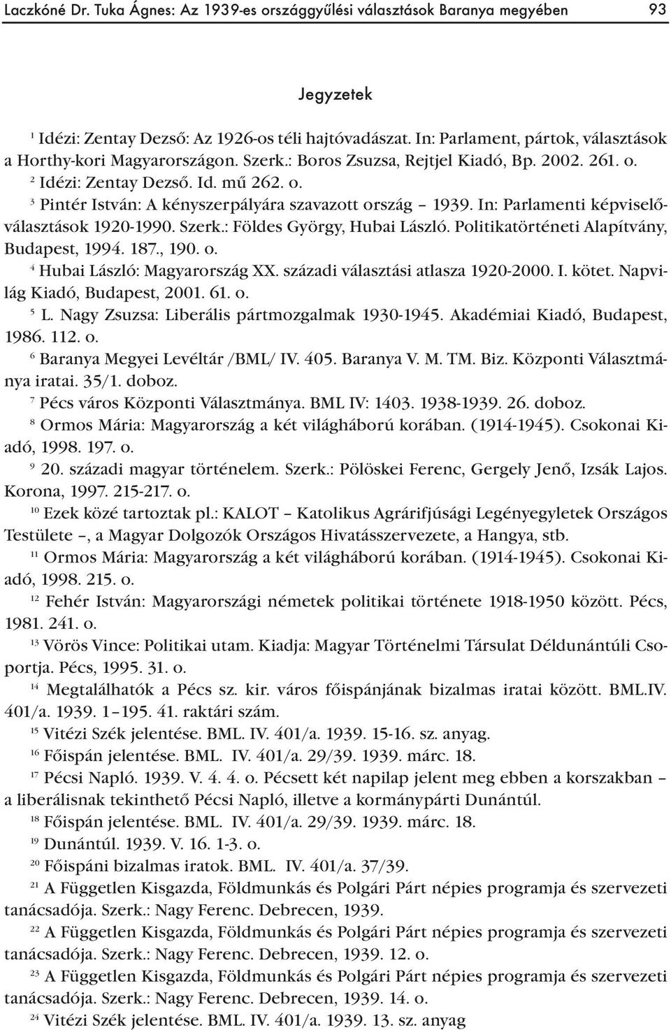 In: Parlamenti képviselőválasztások 1920-1990. Szerk.: Földes György, Hubai László. Politikatörténeti Alapítvány, Budapest, 1994. 187., 190. o. 4 Hubai László: Magyarország XX.