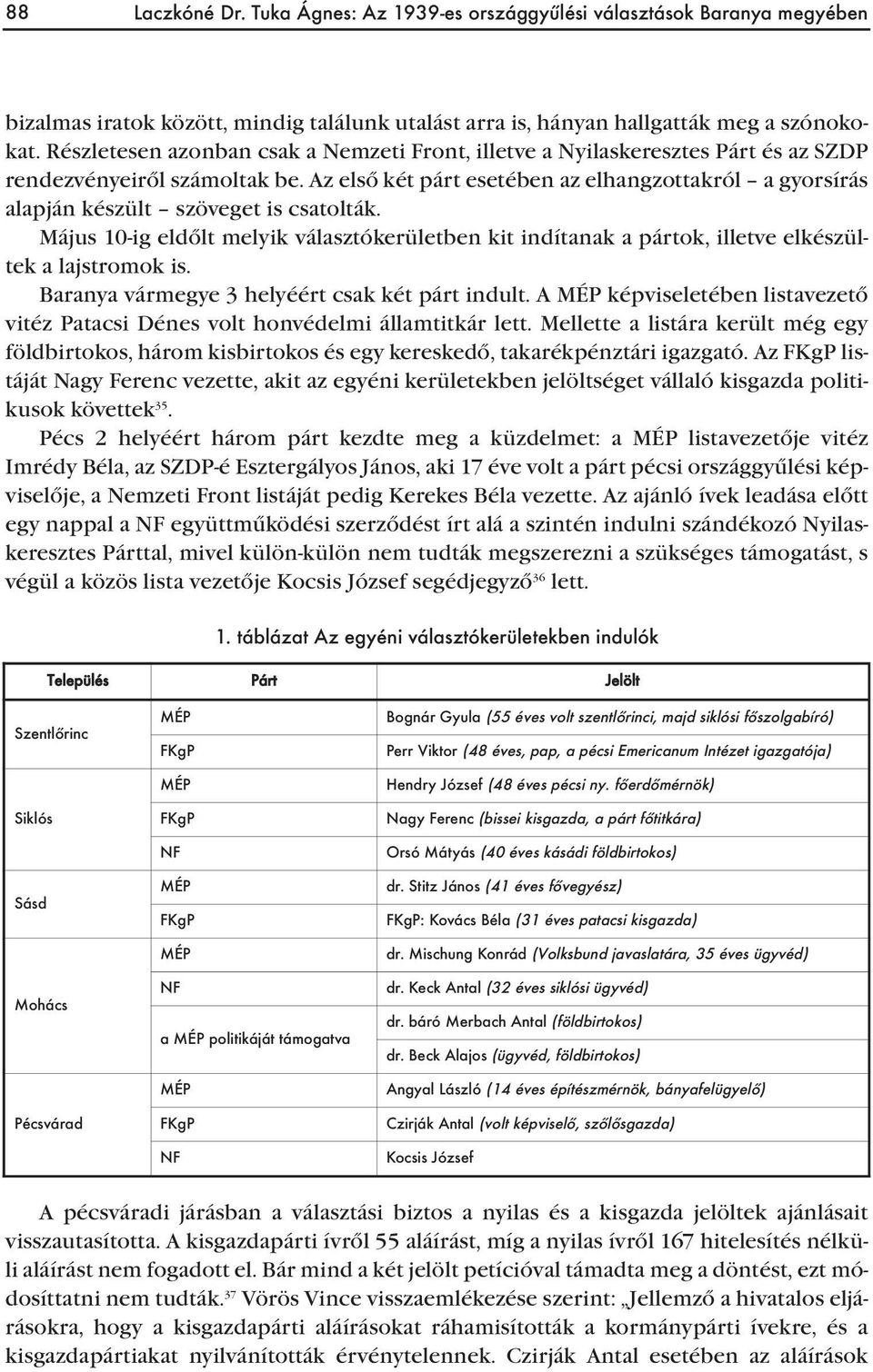 Az első két párt esetében az elhangzottakról a gyorsírás alapján készült szöveget is csatolták.