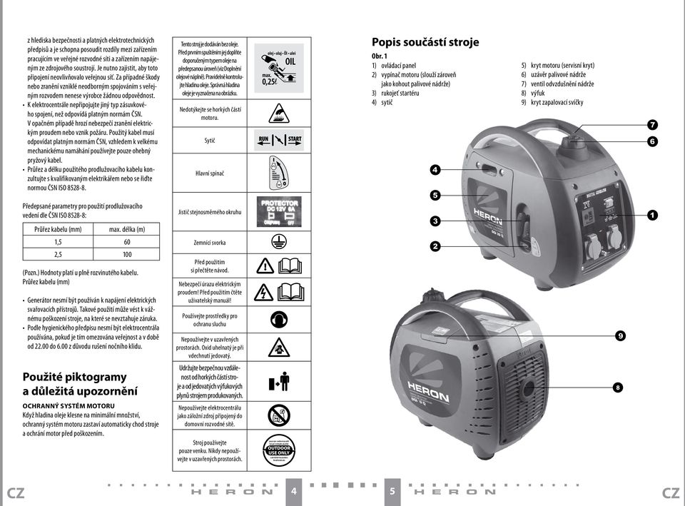 K elektrocentrále nepřipojujte jiný typ zásuvkového spojení, než odpovídá platným normám ČSN. V opačném případě hrozí nebezpečí zranění elektrickým proudem nebo vznik požáru.