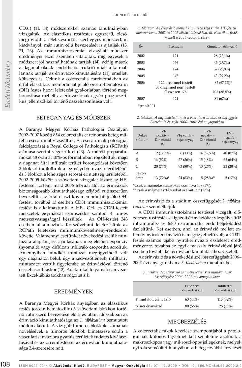 Az immunhisztokémii vizsgálti módszer eredményei ezzel szemen vitto k, míg egyesek módszert jól hsználhtónk trtják (14), ddig mások dgnt okozt endotheldestrukció mi lklmtlnnk trtják z érinvázió