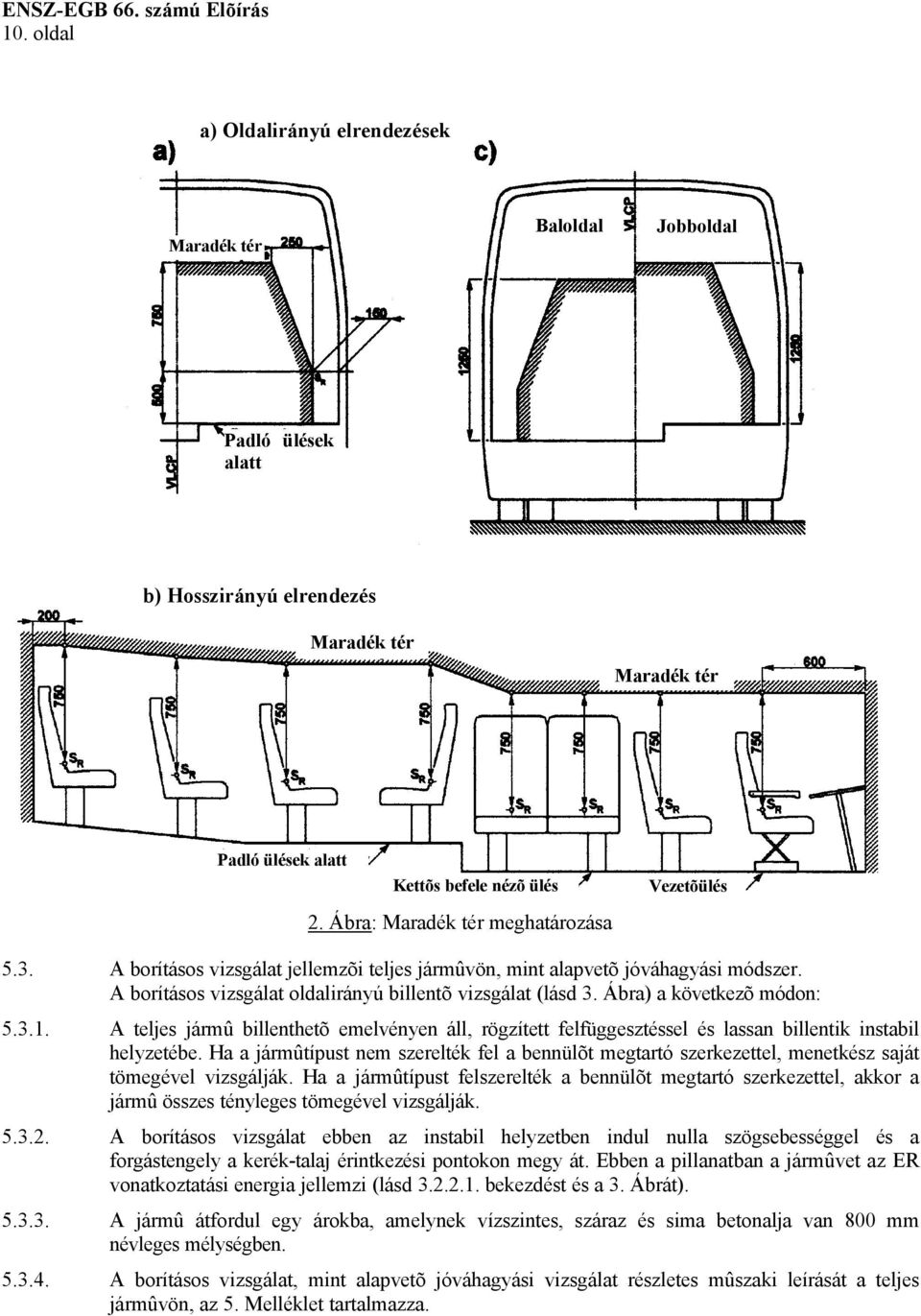 Ábra) a következõ módon: 5.3.1. A teljes jármû billenthetõ emelvényen áll, rögzített felfüggesztéssel és lassan billentik instabil helyzetébe.