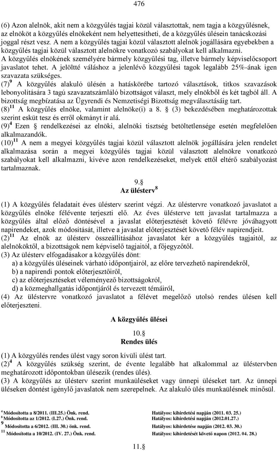 A közgyűlés elnökének személyére bármely közgyűlési tag, illetve bármely képviselőcsoport javaslatot tehet. A jelöltté váláshoz a jelenlévő közgyűlési tagok legalább 25%-ának igen szavazata szükséges.