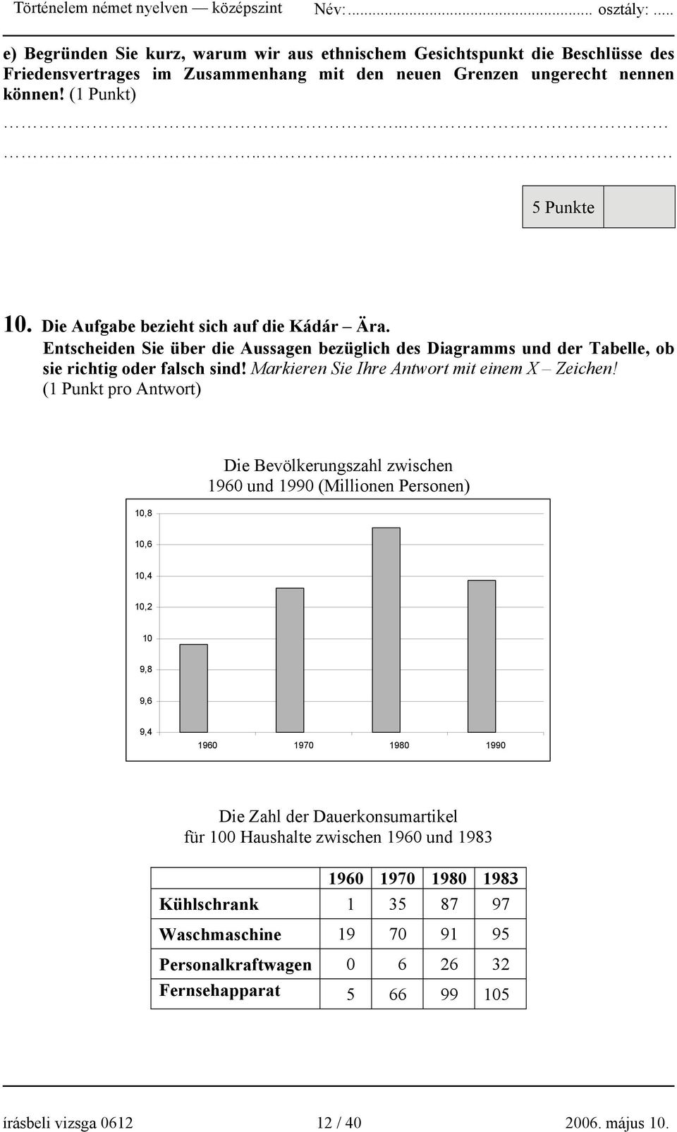 Markieren Sie Ihre Antwort mit einem X Zeichen!