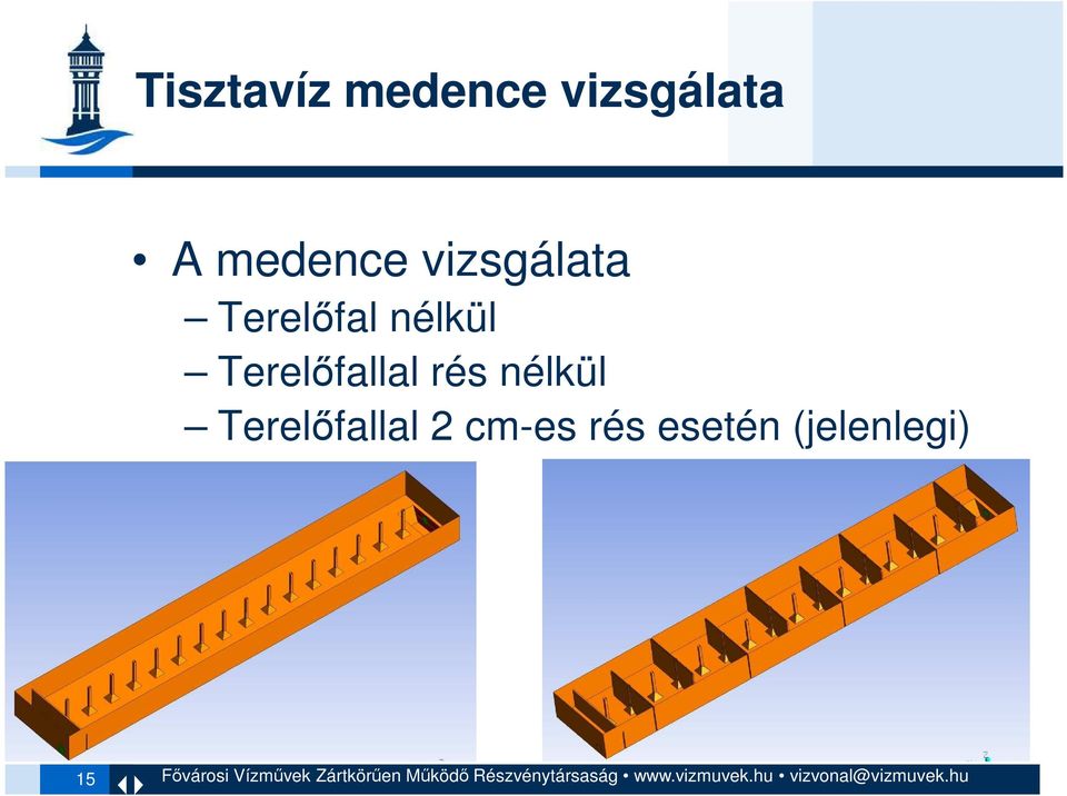 cm-es rés esetén (jelenlegi) 15 Fıvárosi Vízmővek