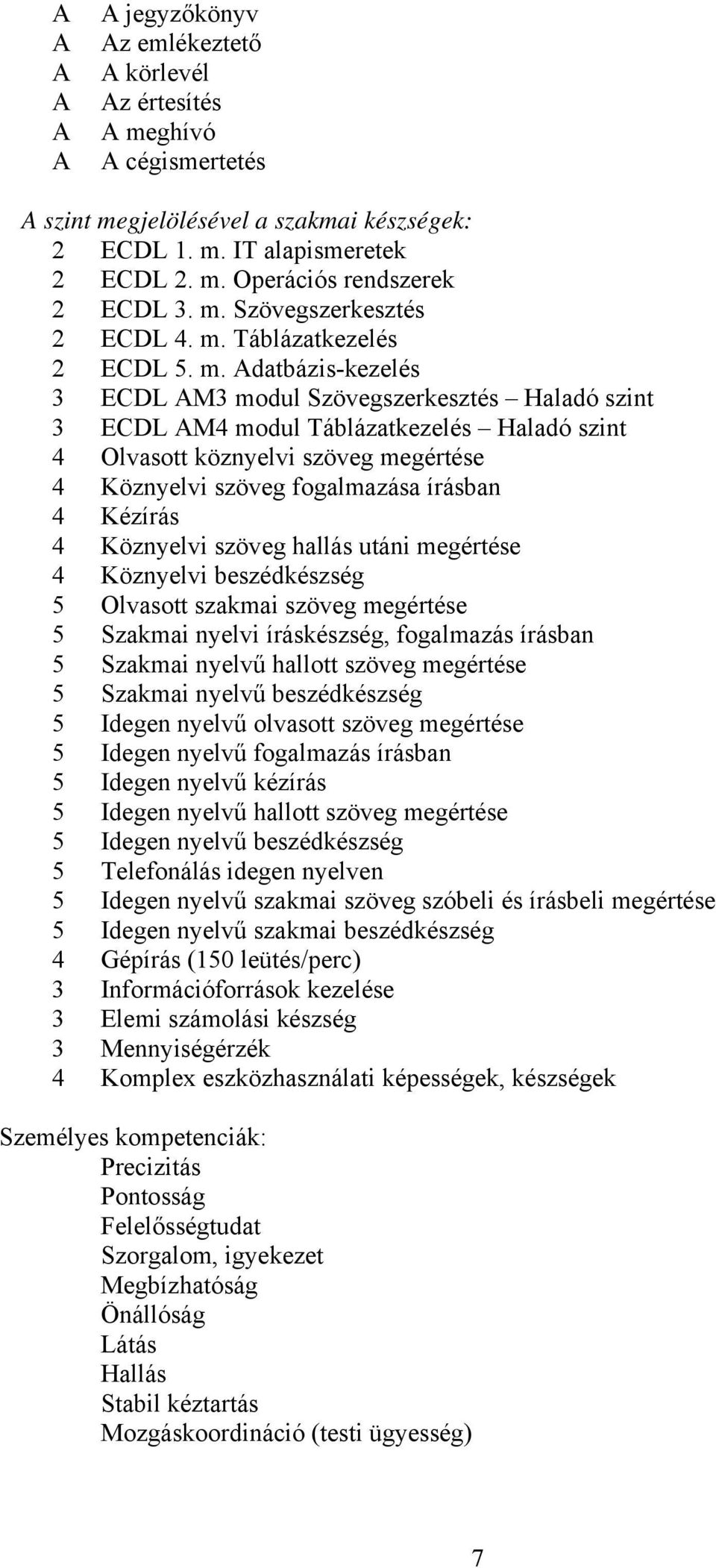 Táblázatkezelés 2 ECDL 5. m.