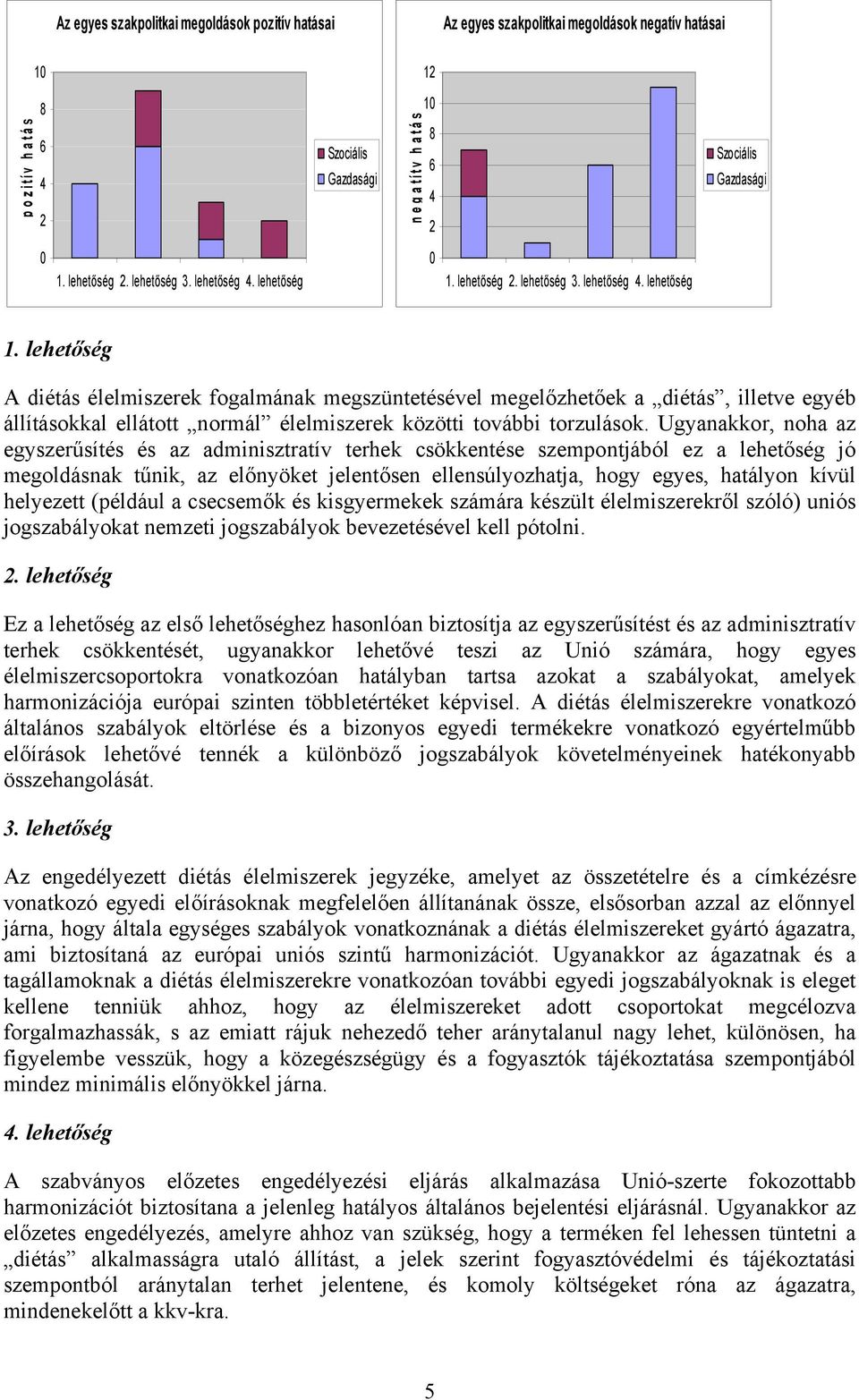 lehetőség A diétás élelmiszerek fogalmának megszüntetésével megelőzhetőek a diétás, illetve egyéb állításokkal ellátott normál élelmiszerek közötti további torzulások.