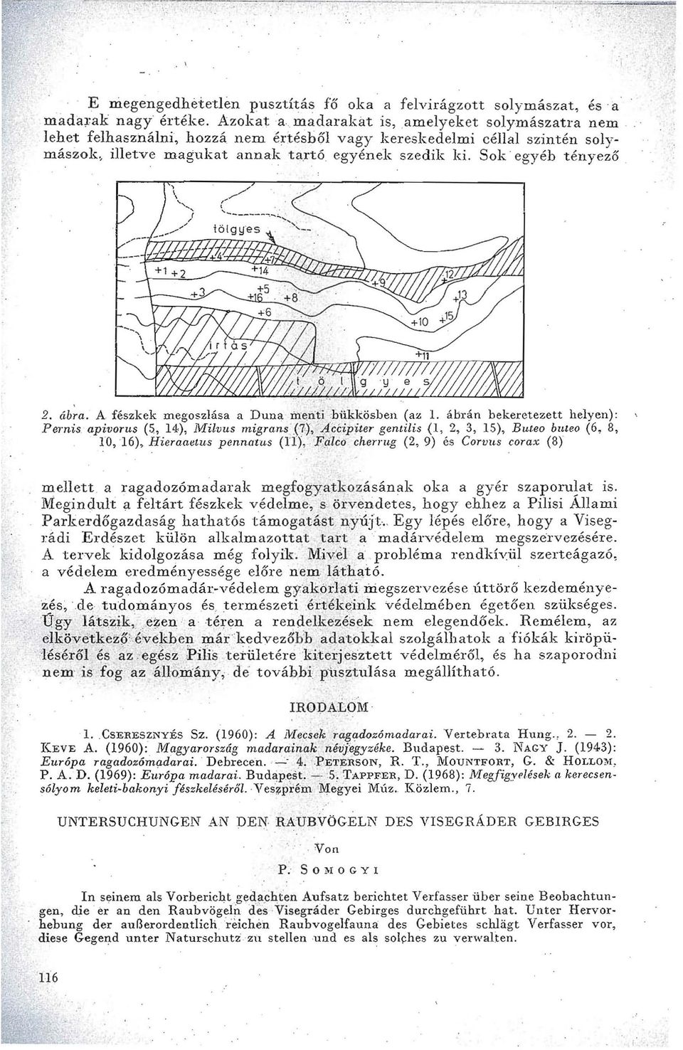 A fészkek megoszása a Duna menti :biikkösben (az. ábrán bekeretezett heyen): PeJ'nis.