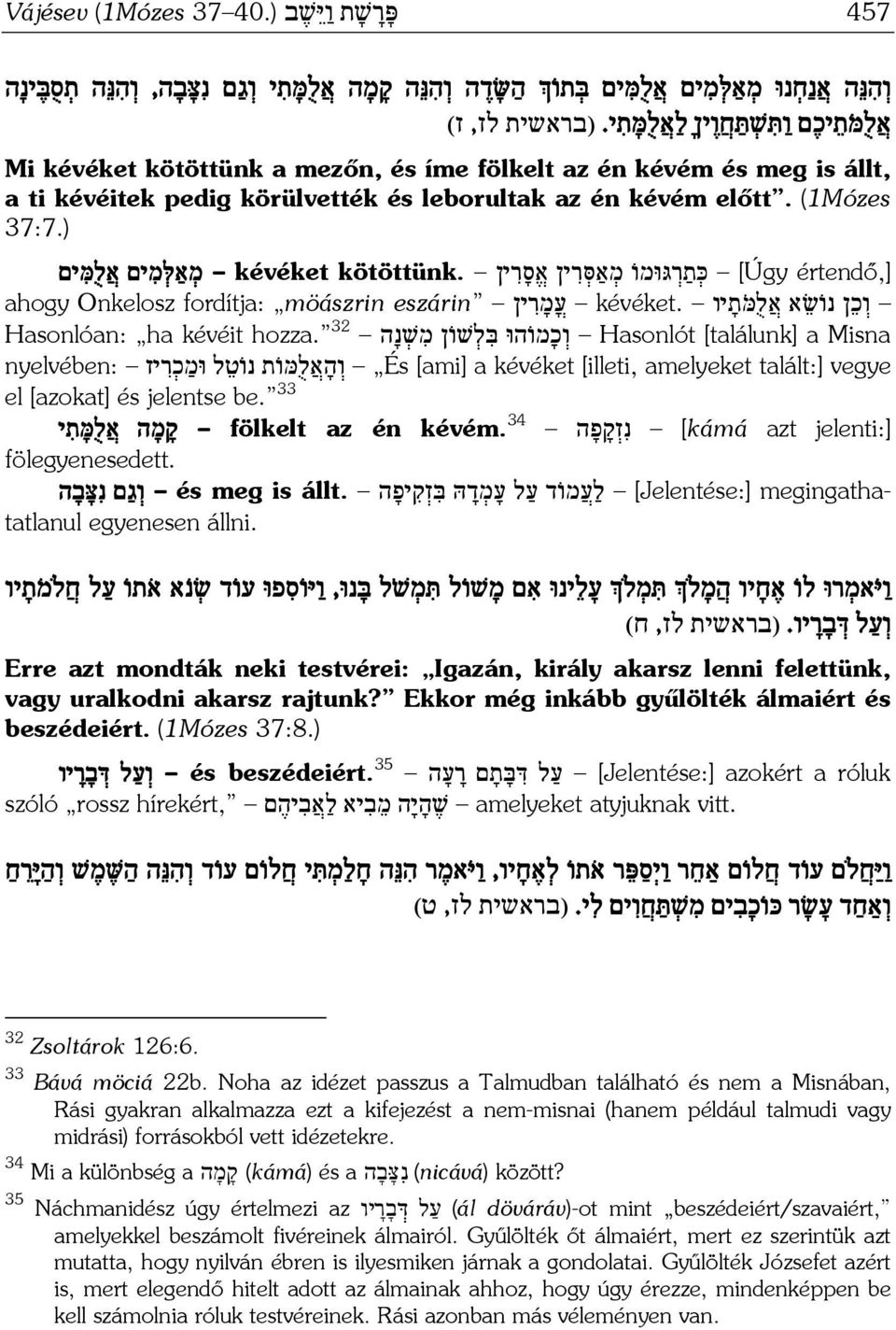 ) értendő,] [Úgy כּ ת ר גּוּמו מ א סּ ר ין א ס ר ין kötöttünk. kévéket מ א לּ מ ים א ל מּ ים ו כ ן נו שׂ א א ל מּ ת יו kévéket. ע מ ר ין eszárin ahogy Onkelosz fordítja: möászrin Hasonlóan: ha kévéit hozza.