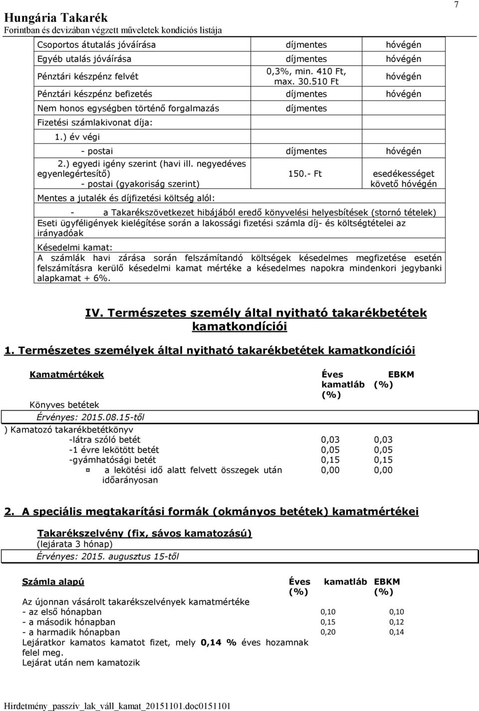 ) egyedi igény szerint (havi ill. negyedéves egyenlegértesítő) - postai (gyakoriság szerint) Mentes a jutalék és díjfizetési költség alól: 150.