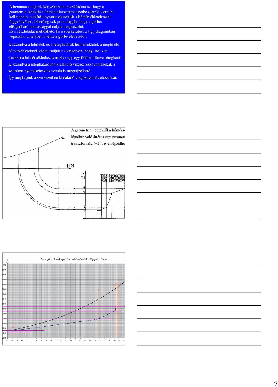 Ez a részfeladat mellızhetı, ha a szerkesztést a t -p s diagramban végezzük, amelyben a telítési görbe eleve adott.