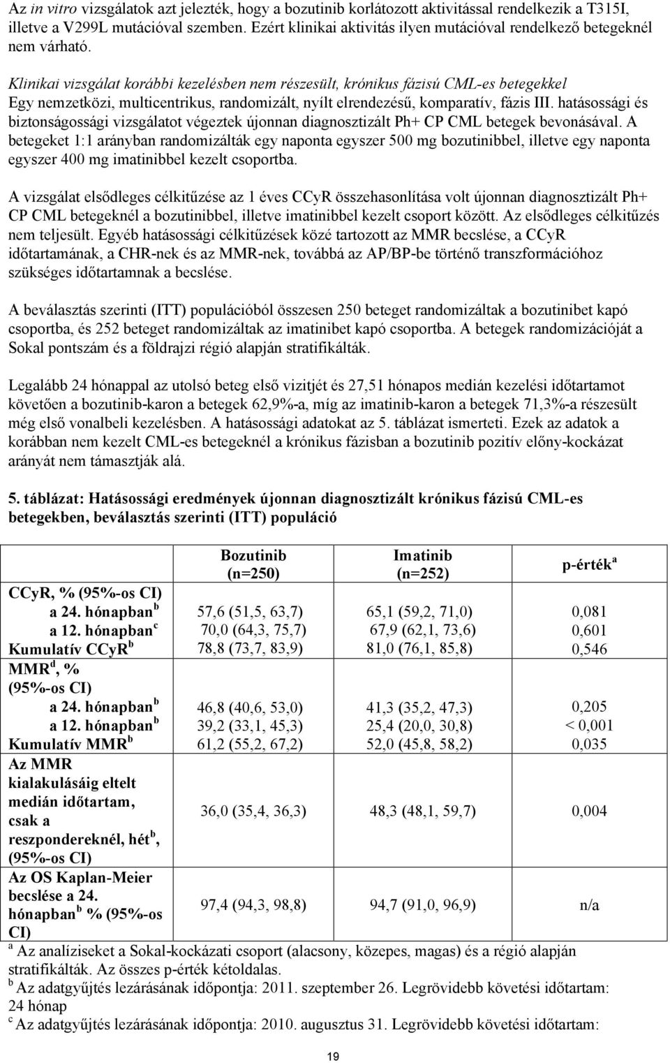 Klinikai vizsgálat korábbi kezelésben nem részesült, krónikus fázisú CML-es betegekkel Egy nemzetközi, multicentrikus, randomizált, nyílt elrendezésű, komparatív, fázis III.