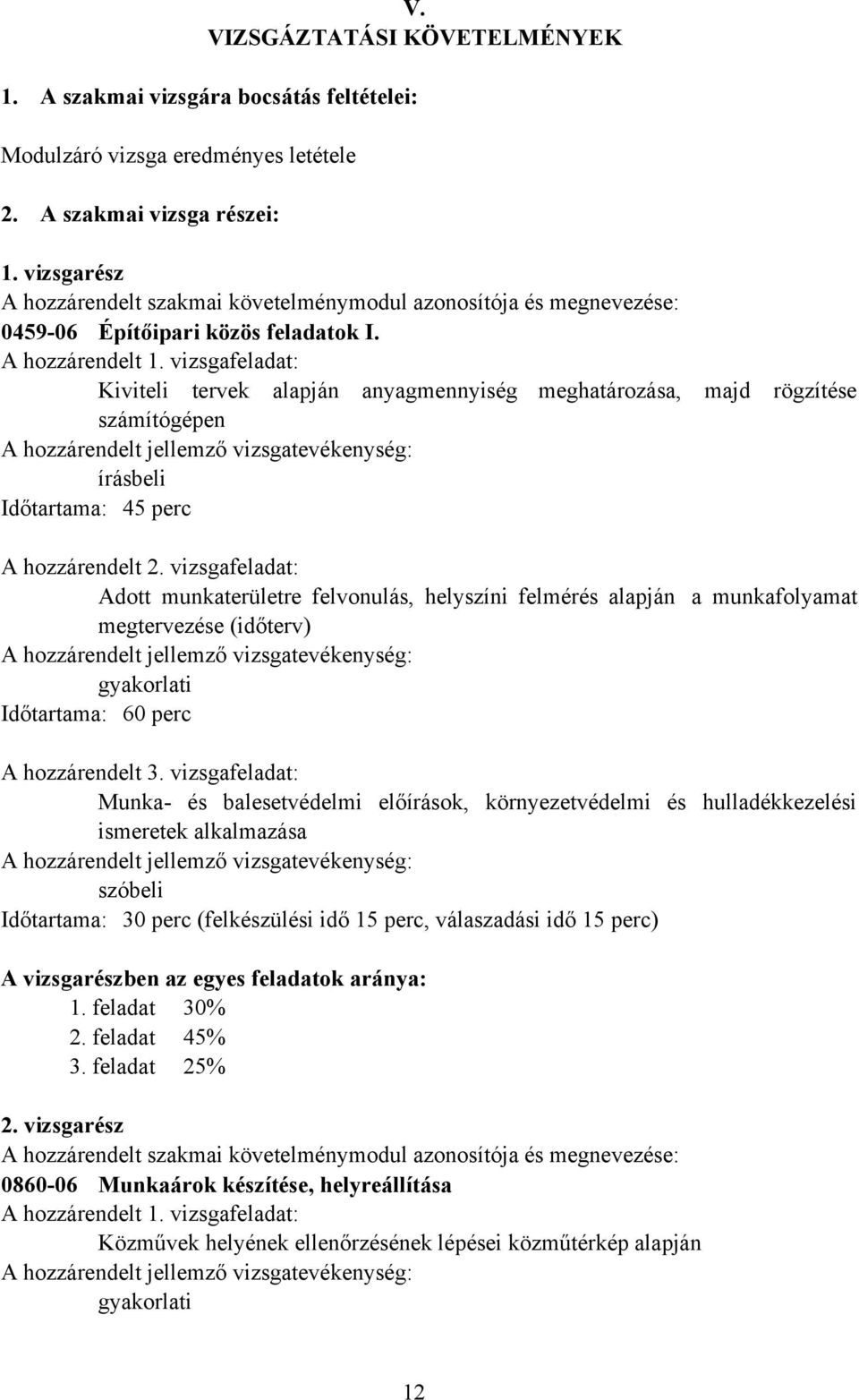 vizsgafeladat: Kiviteli tervek alapján anyagmennyiség meghatározása, majd rögzítése számítógépen A hozzárendelt jellemző vizsgatevékenység: írásbeli Időtartama: 45 perc A hozzárendelt 2.