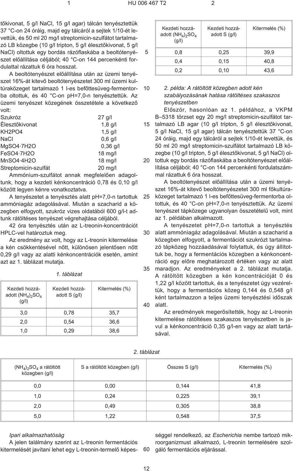 A beoltótenyészet elõállítása után az üzemi tenyészet 16%¹át kitevõ beoltótenyészetet 300 ml üzemi kultúraközeget tartalmazó 1 l¹es befõttesüveg-fermentorba oltottuk, és 40 C¹on ph=7,0¹n