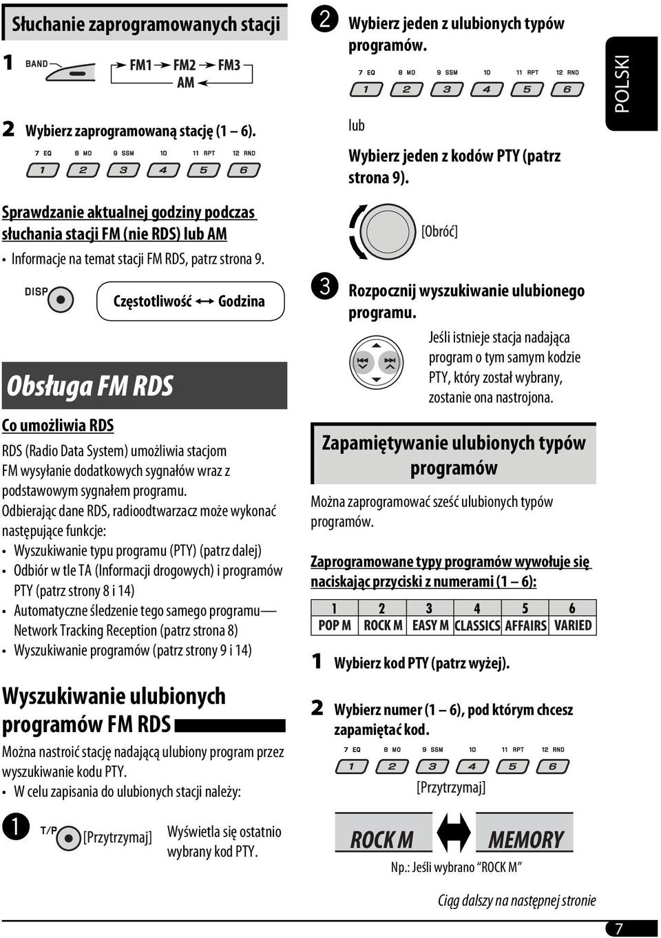 Obsługa FM RDS Częstotliwość Ô Godzina Co umożliwia RDS RDS (Radio Data System) umożliwia stacjom FM wysyłanie dodatkowych sygnałów wraz z podstawowym sygnałem programu.